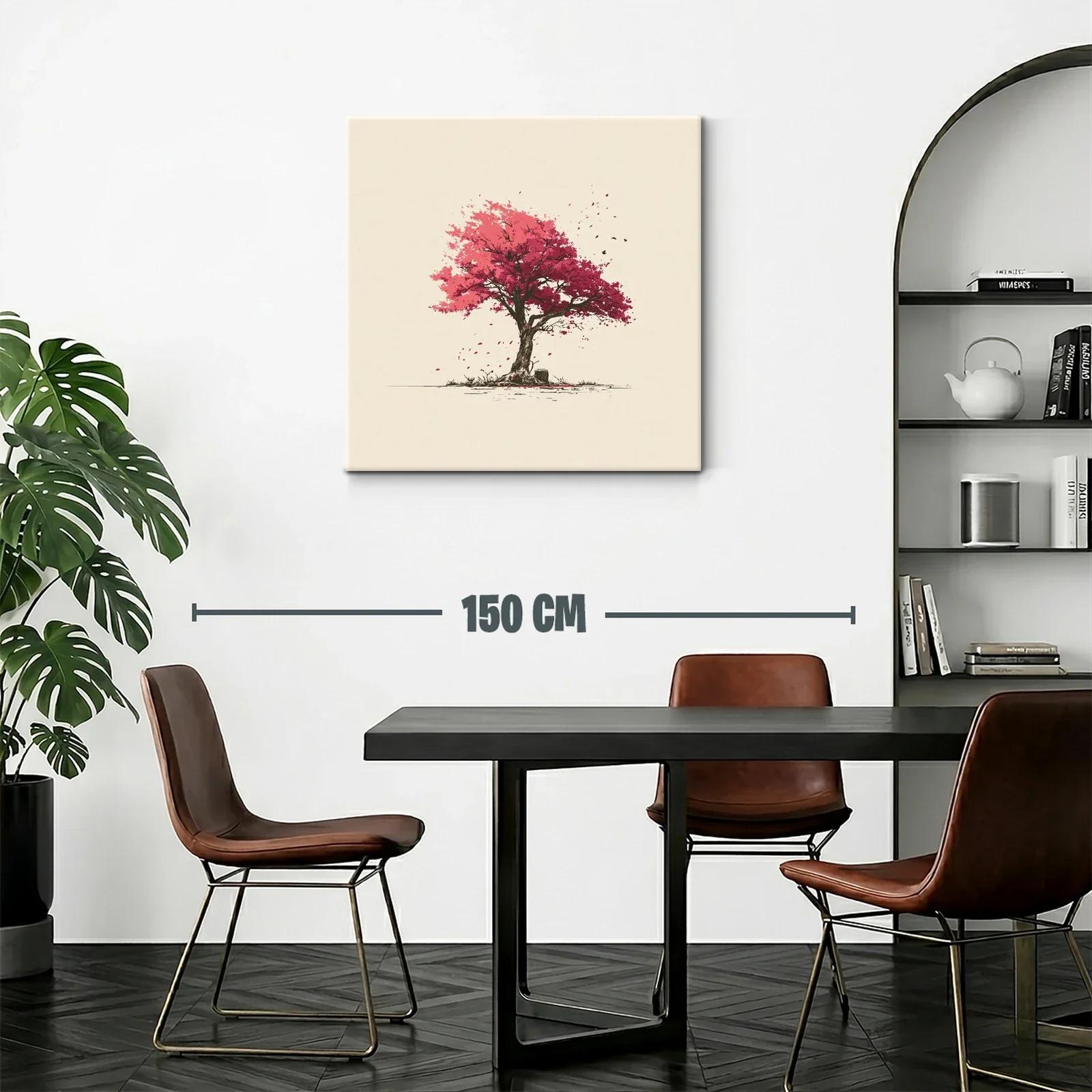 Árbol en tonos rojos con hojas desprendiéndose — miniatura 2