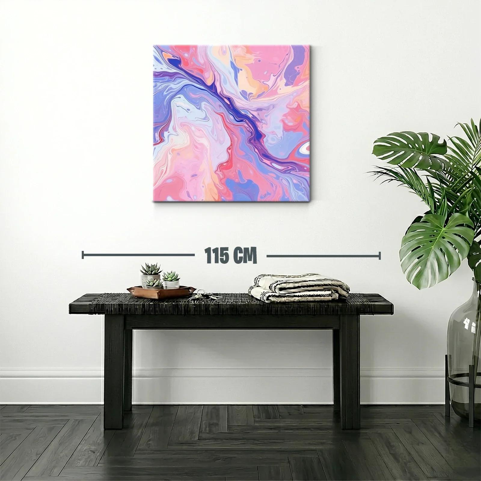 Cuadro abstracto en tonos pastel con efecto fluido — miniatura 2