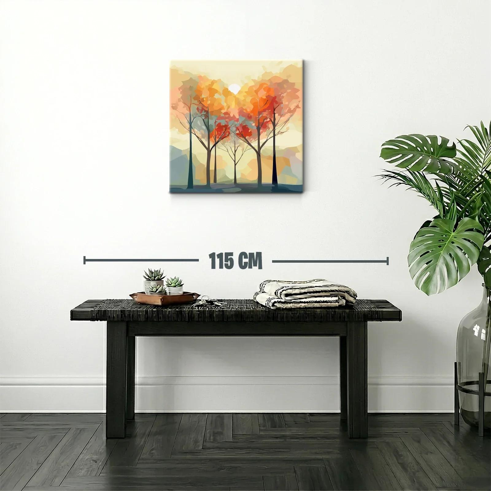 Bosque abstracto con tonos cálidos de otoño — miniatura 2
