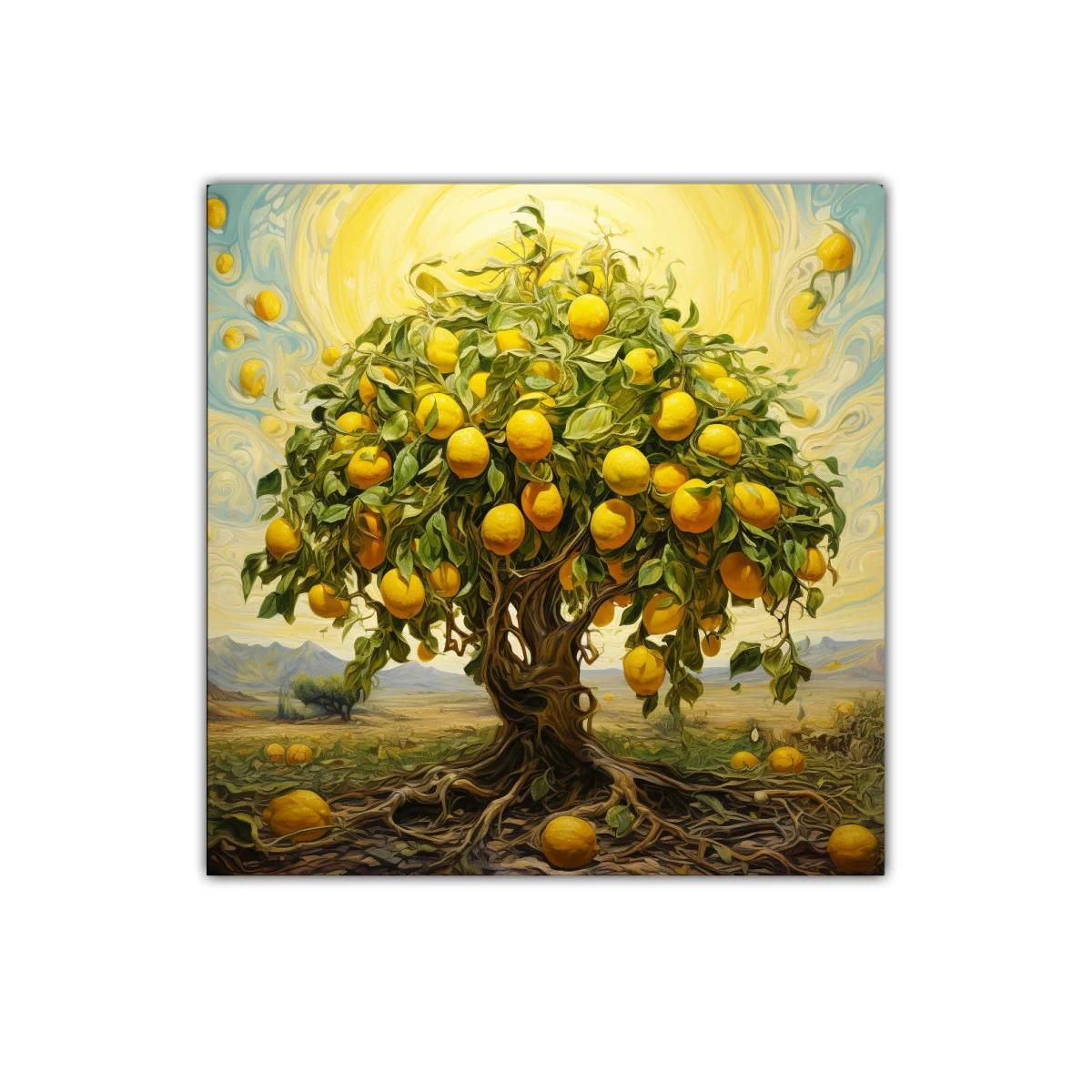 Árbol frutal irradiando frescura y vitalidad amarilla — miniatura 1
