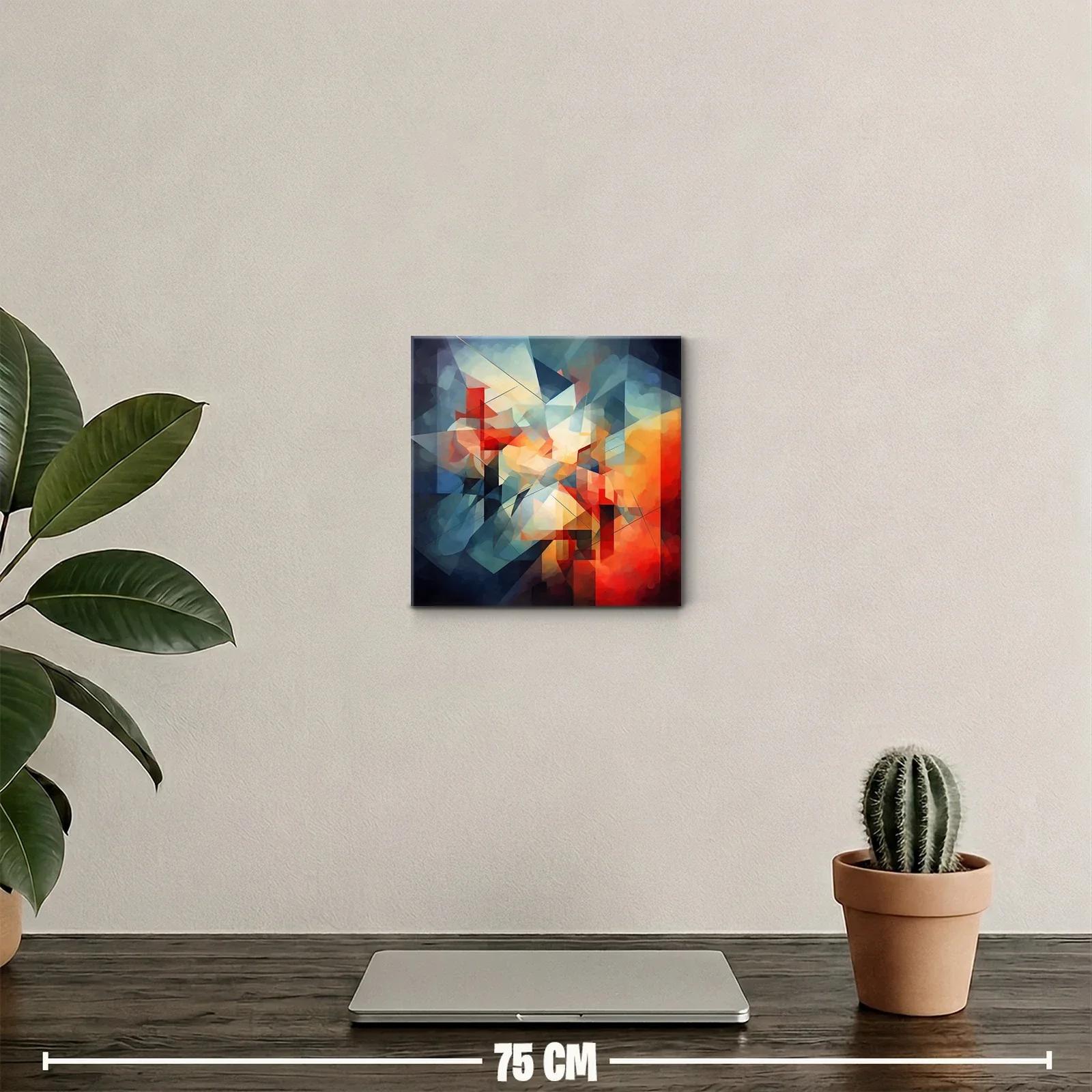 Composición abstracta con tonos cálidos y fríos vibrantes — miniatura 2
