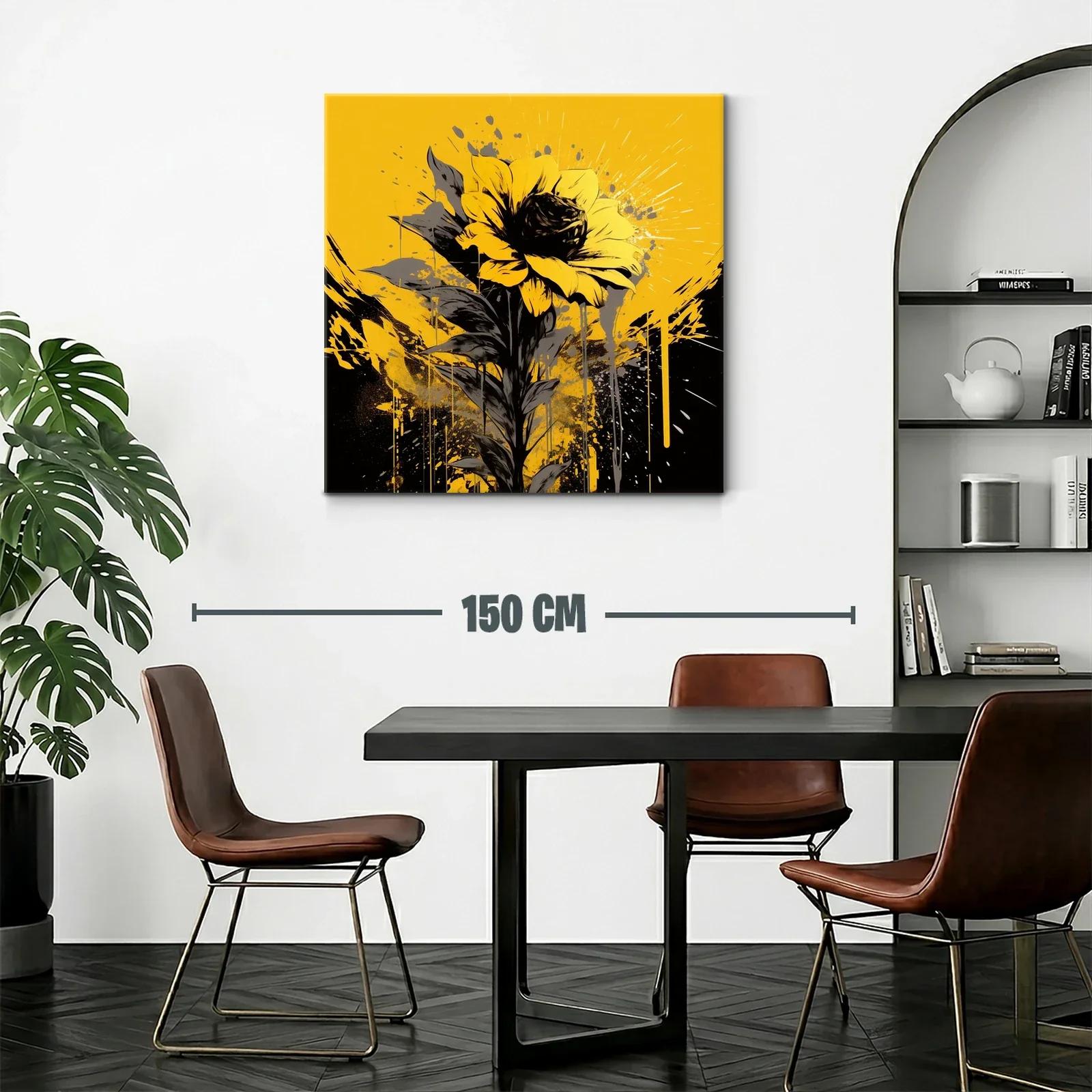 Girasol impactante con vibrante contraste en amarillo y negro — miniatura 2