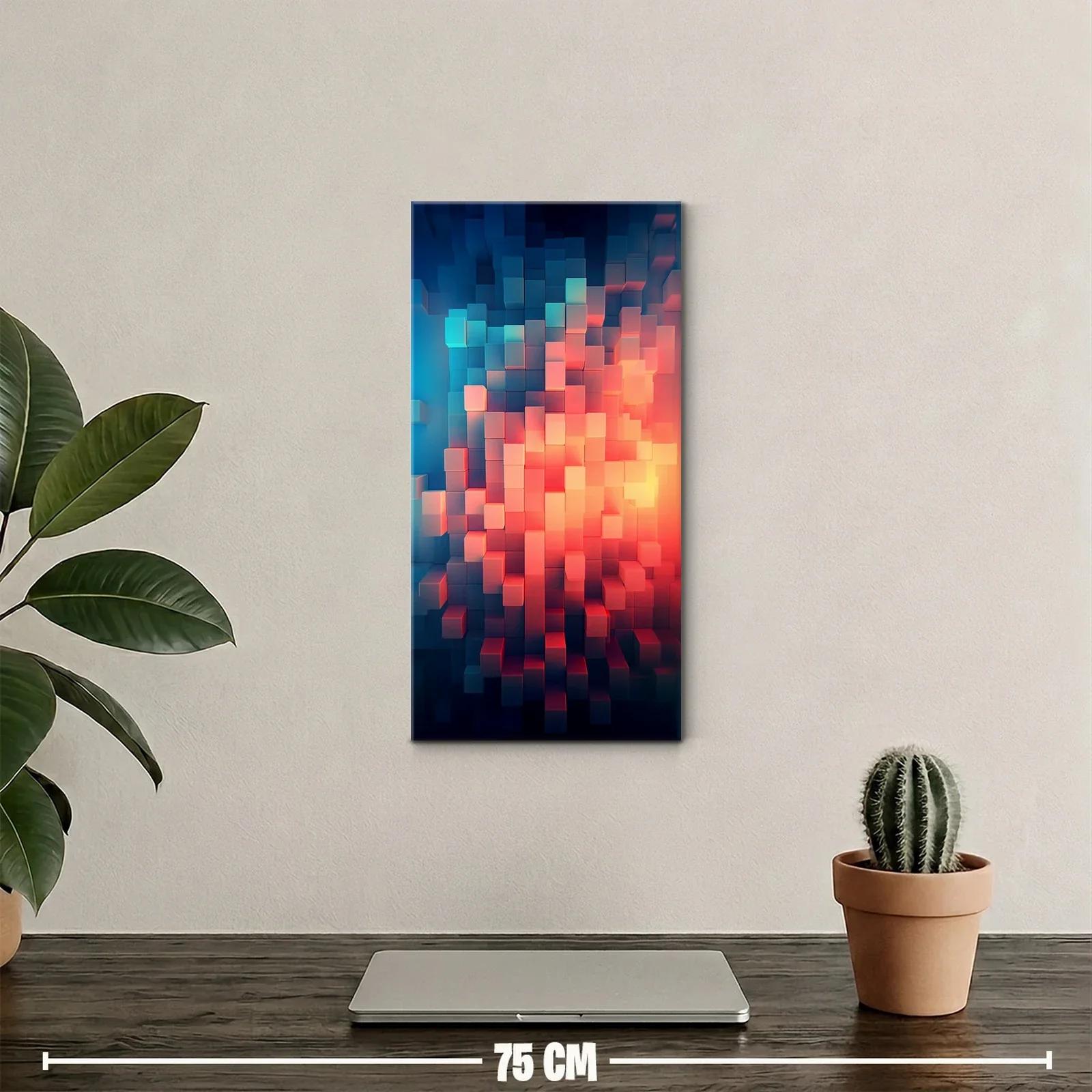 Cuadro bloques geométricos luminosos con degradado de luz — miniatura 2
