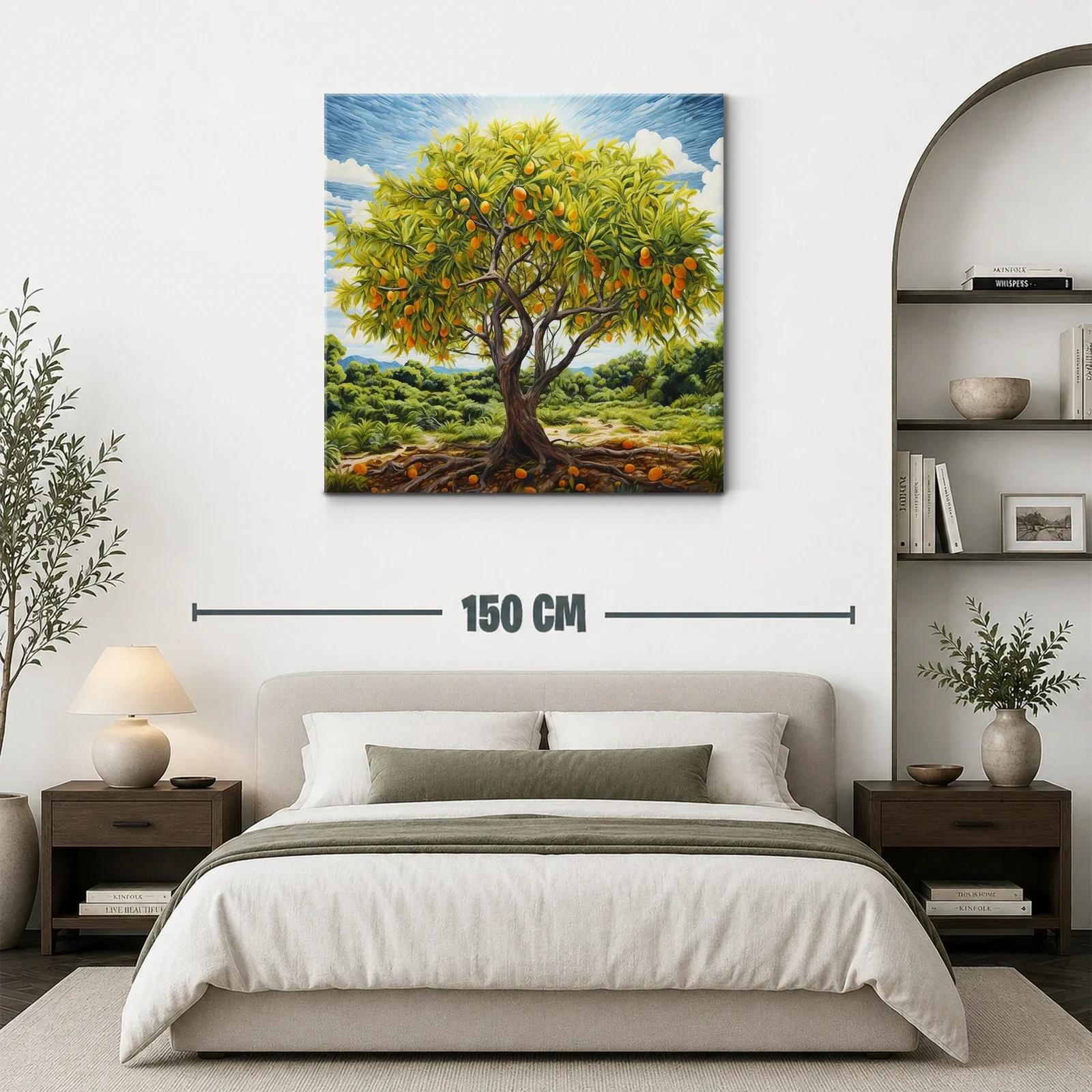 Árbol frutal con naranjas bajo un cielo azul vibrante — miniatura 3