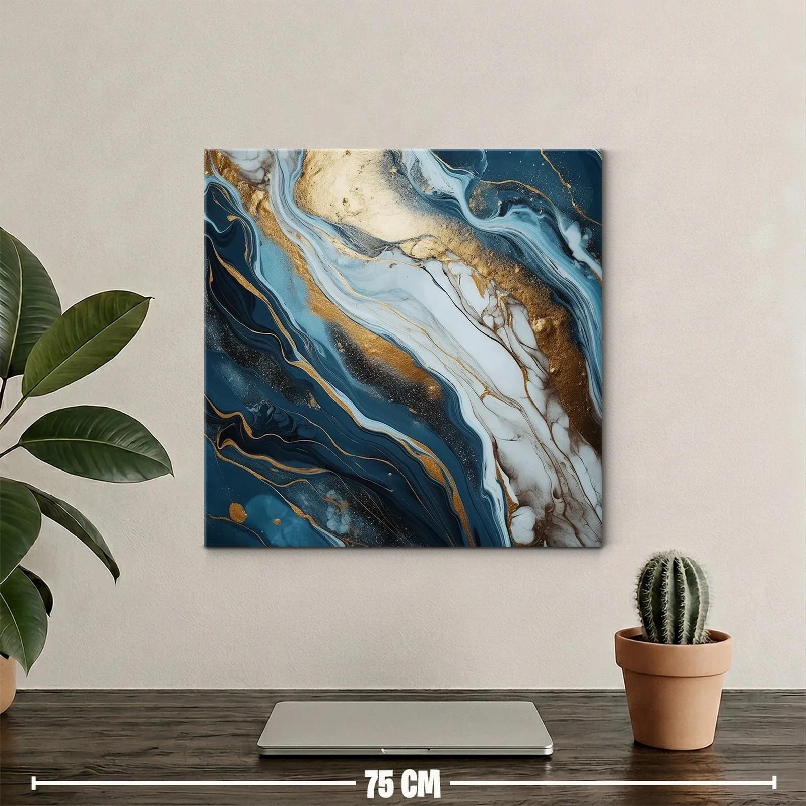 Abstracto moderno con vetas doradas y tonos azul profundo — miniatura 2