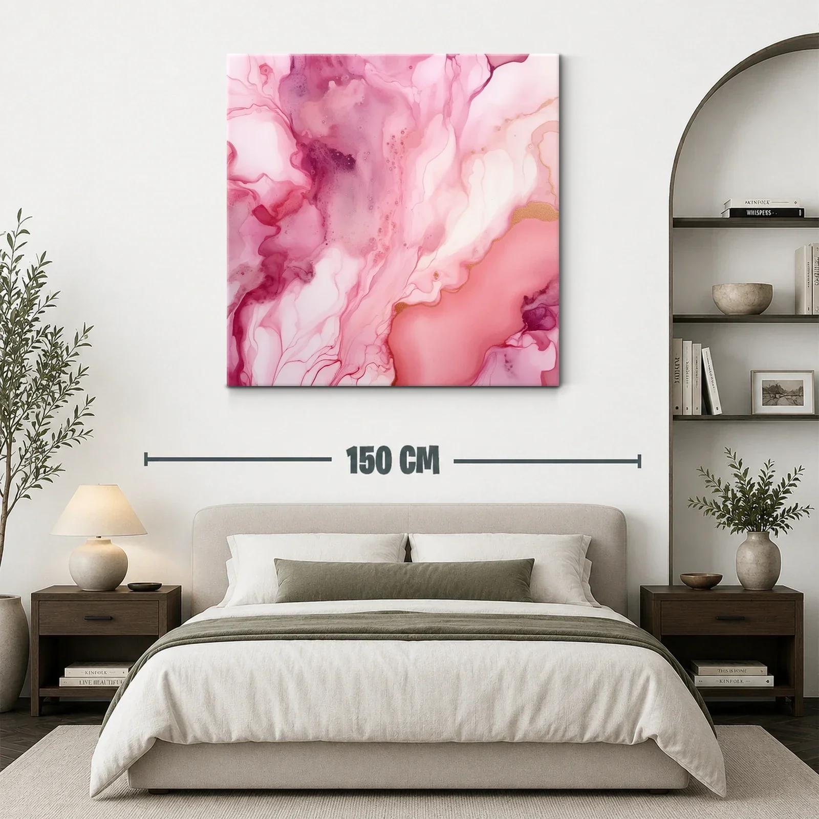 Abstracto fluido en tonos rosas con toques dorados suaves — miniatura 3