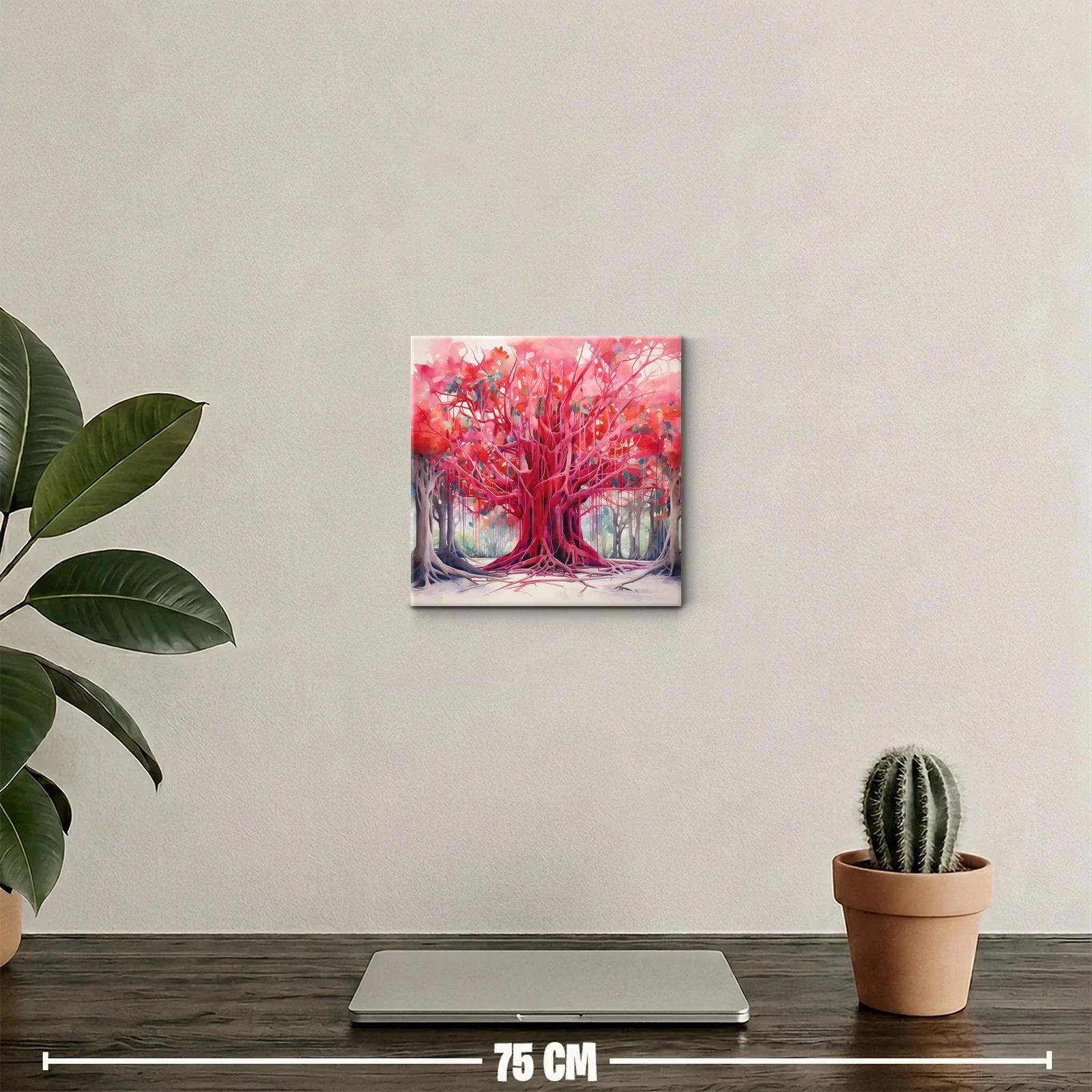 Impresionante árbol rojo en un bosque vibrante — miniatura 2