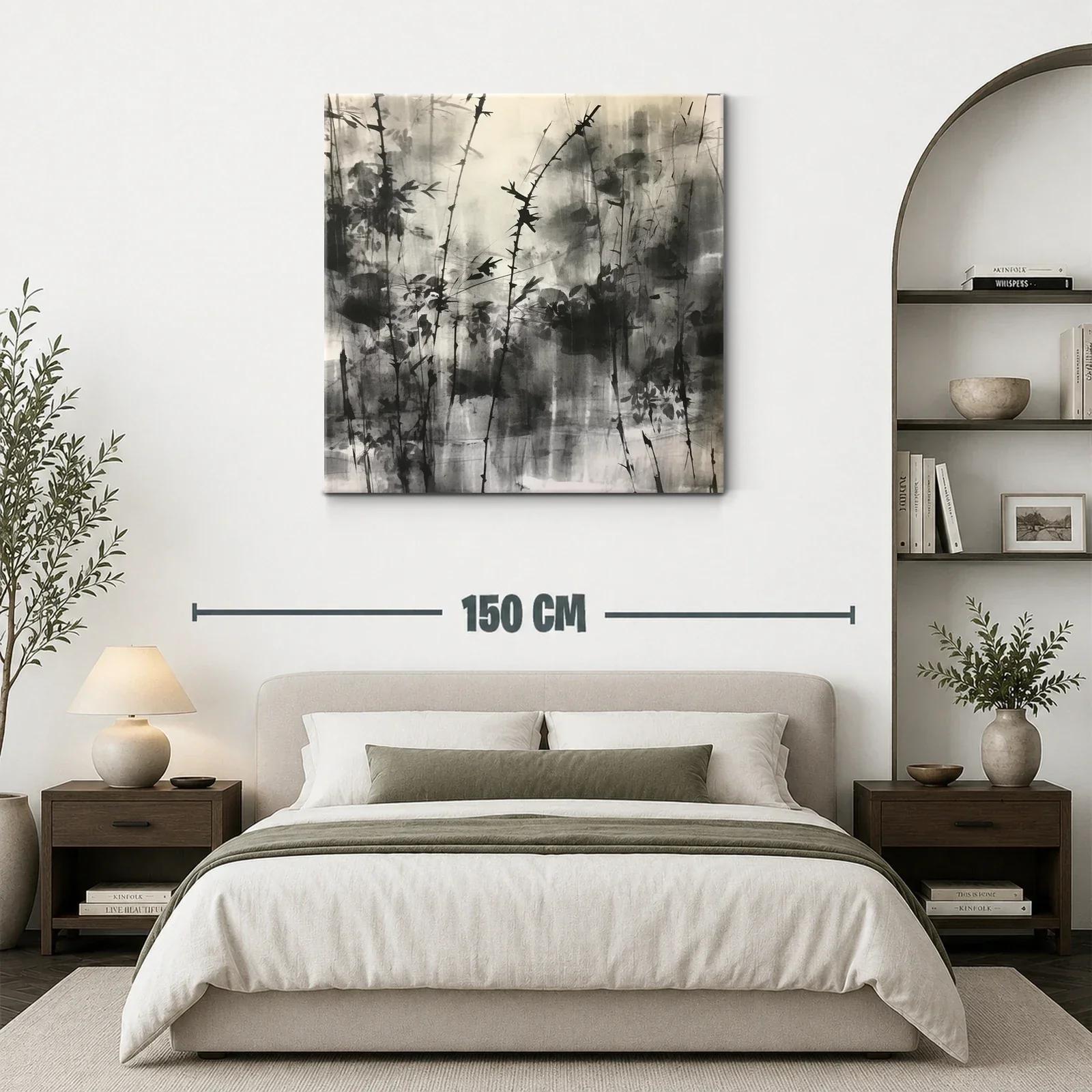 Arte abstracto con ramas en tonos grises y negros — miniatura 3