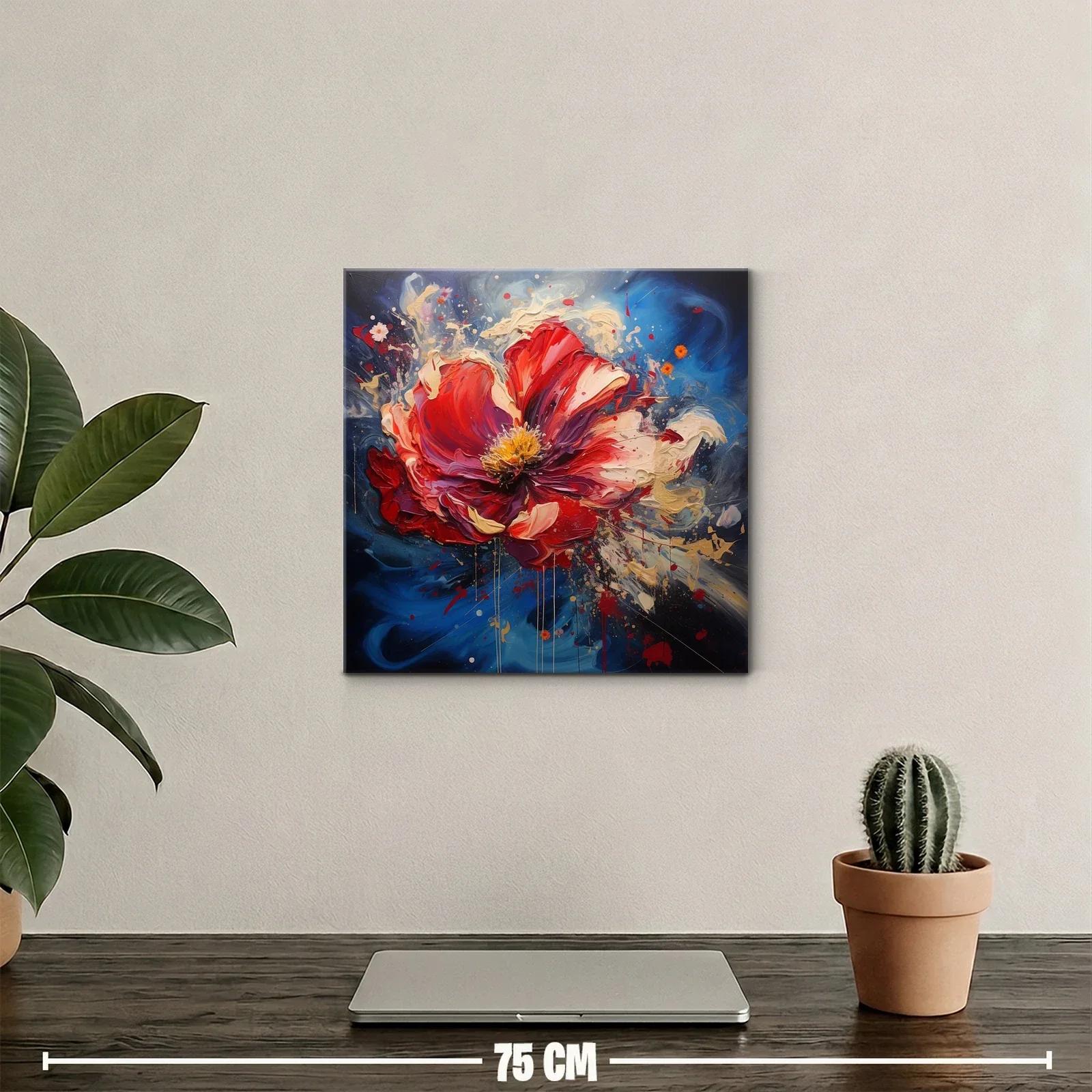 Explosión de flor roja con vibrantes trazos dinámicos — miniatura 2