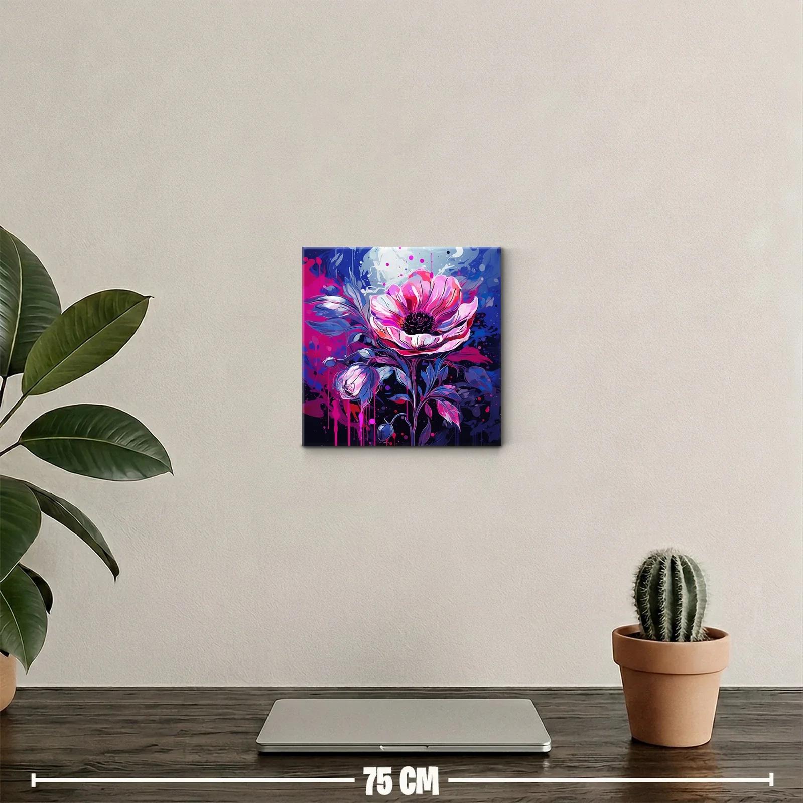 Flor vibrante con tonos rosa y azul para decorar espacios — miniatura 2