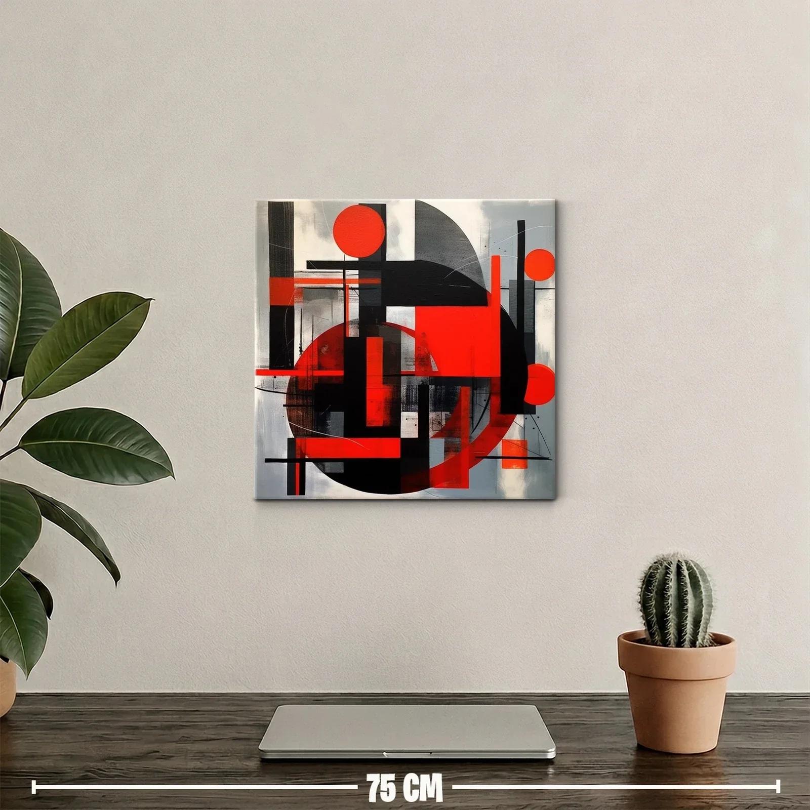 Composición geométrica vibrante en rojos y negros — miniatura 2