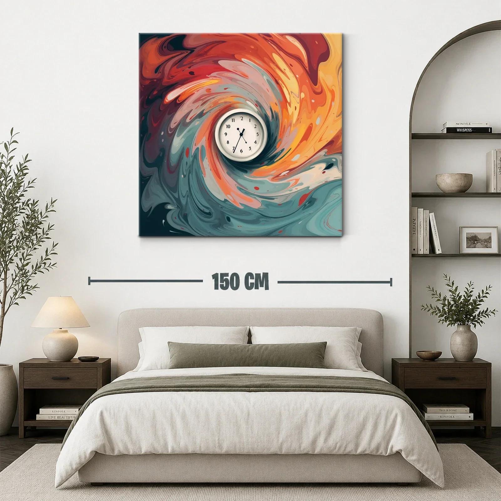Abstracción en remolino con reloj central vibrante — miniatura 3