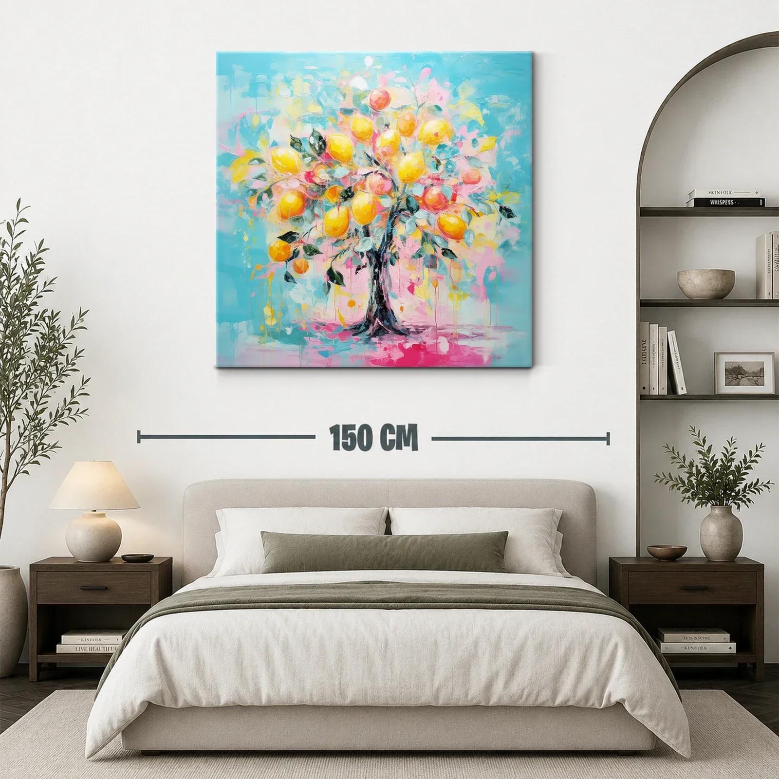 Árbol vibrante con frutos en tonos pastel y azul cielo — miniatura 3