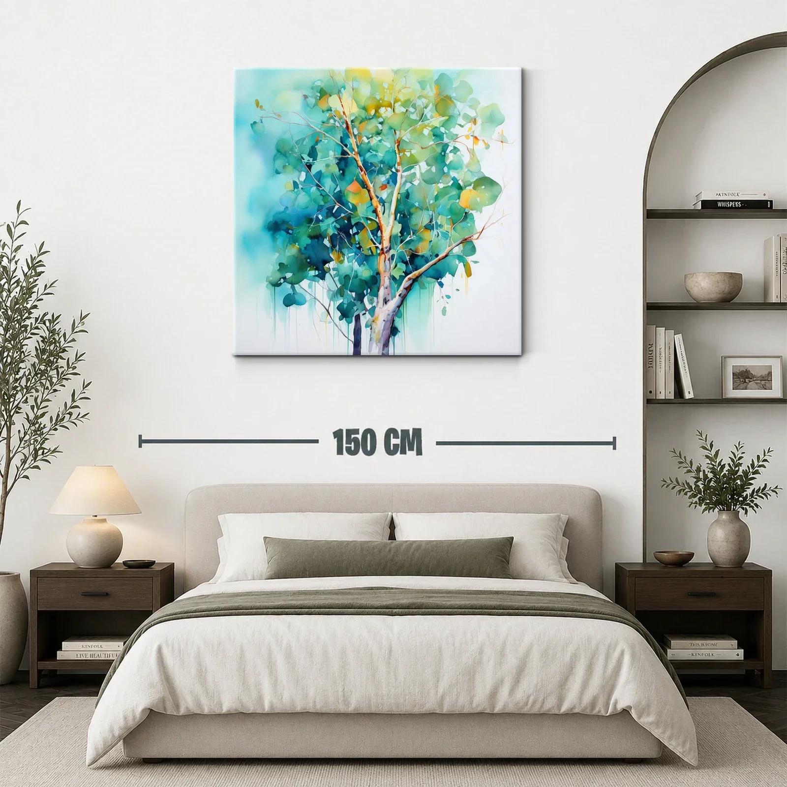 Árbol en acuarela con tonos vibrantes y suaves contrastes — miniatura 3