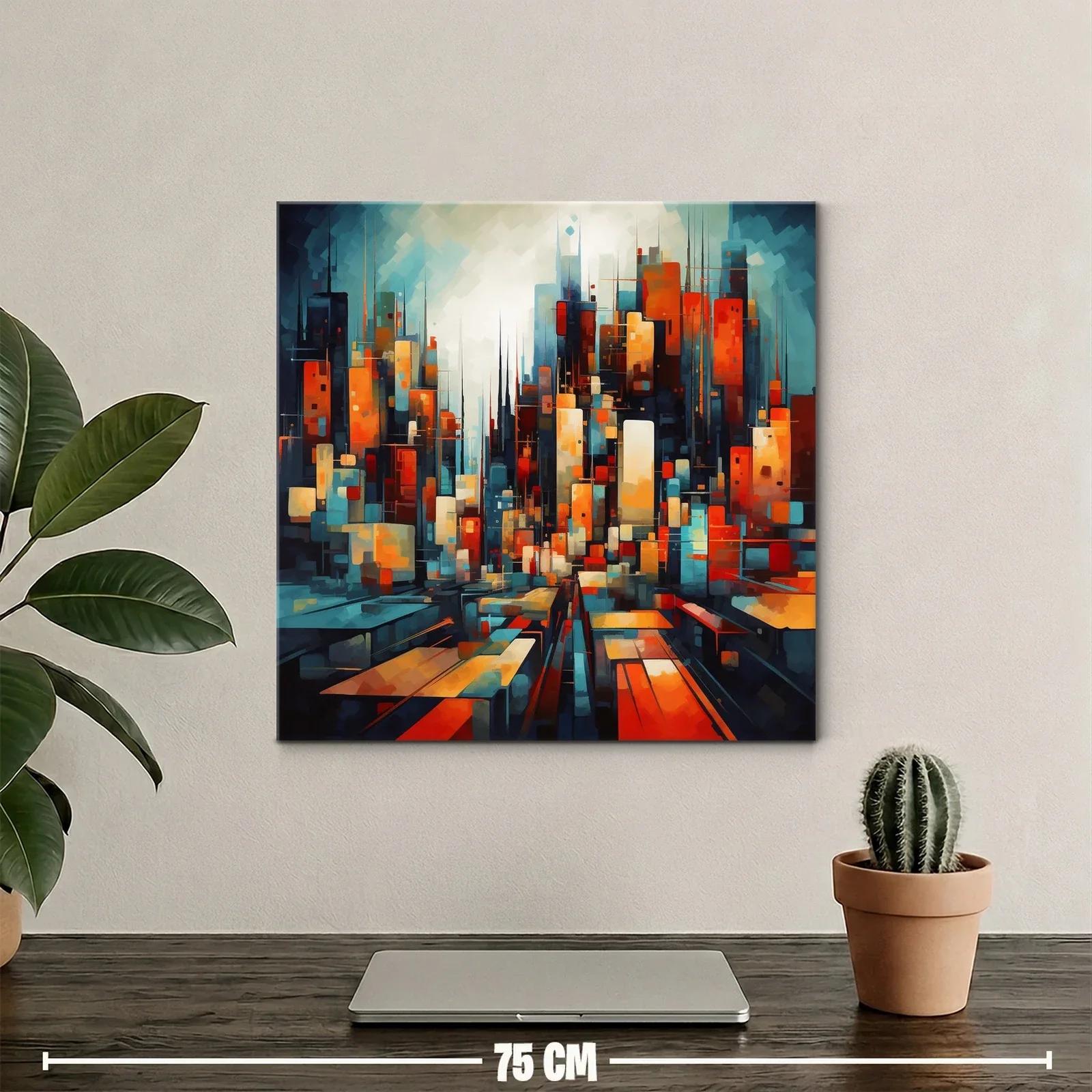 Ciudad vibrante en tonos cálidos y fríos contrastantes — miniatura 2
