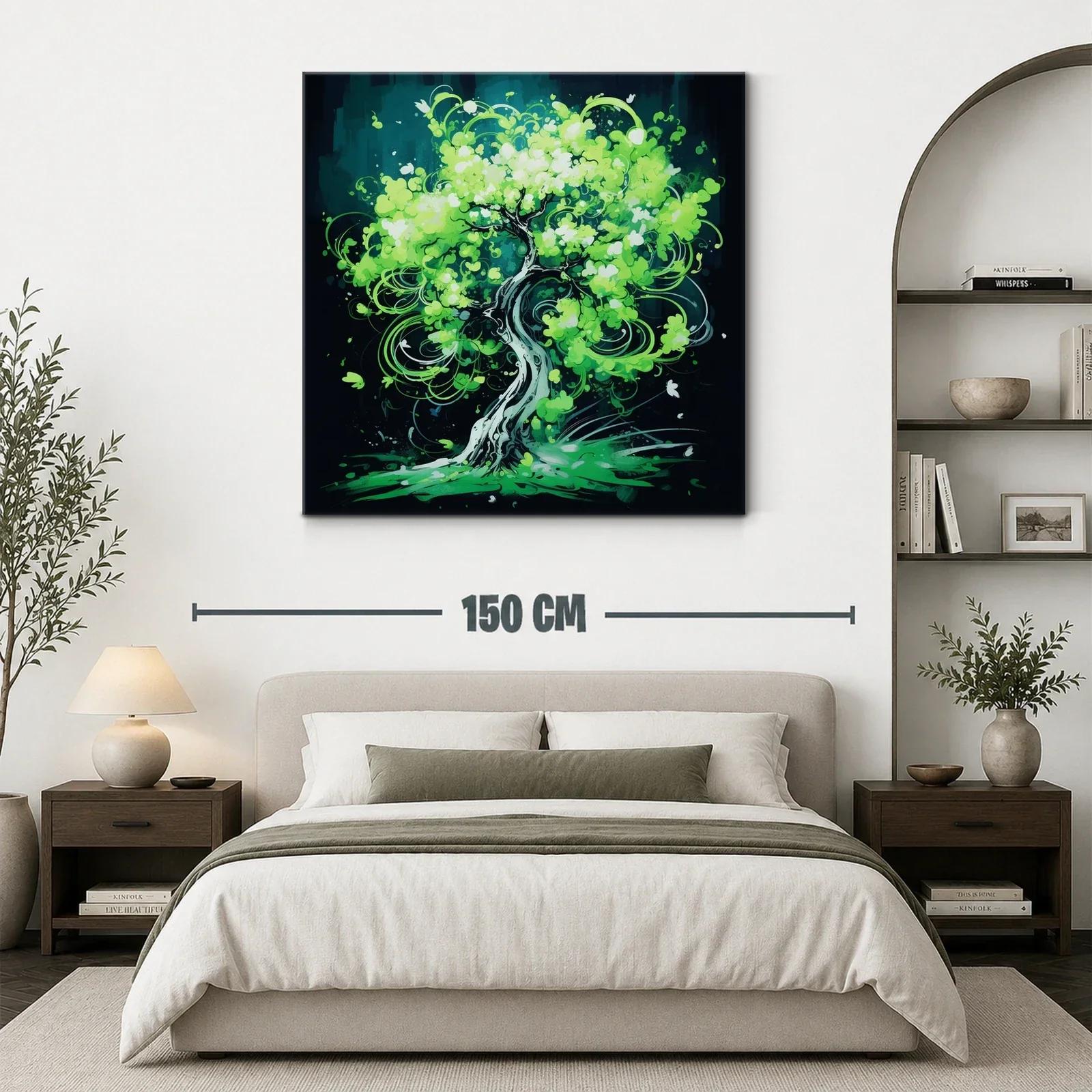Árbol en movimiento de vibrantes tonos verdes — miniatura 3
