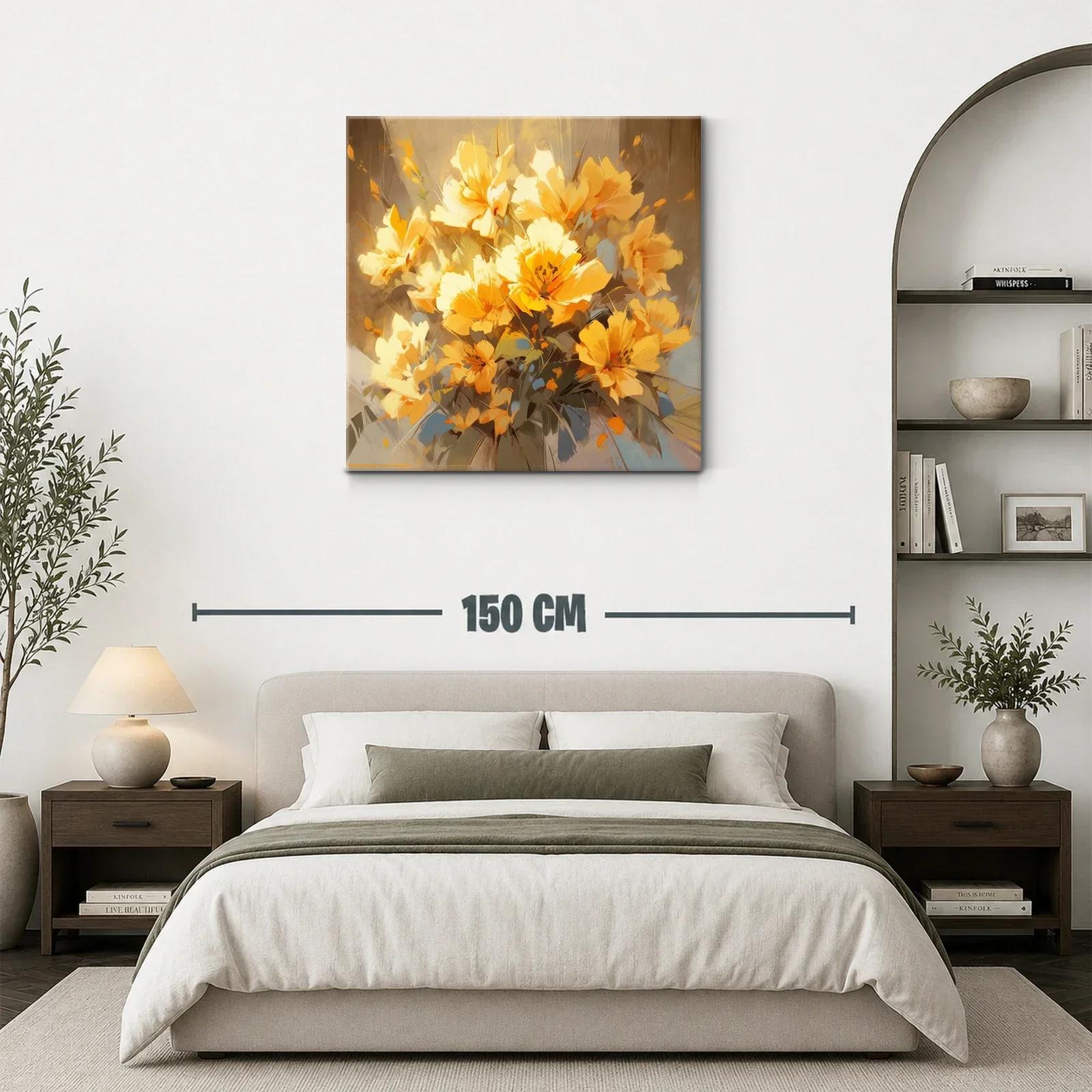 Cuadro con ramo de flores amarillas vibrantes y delicadas — miniatura 3