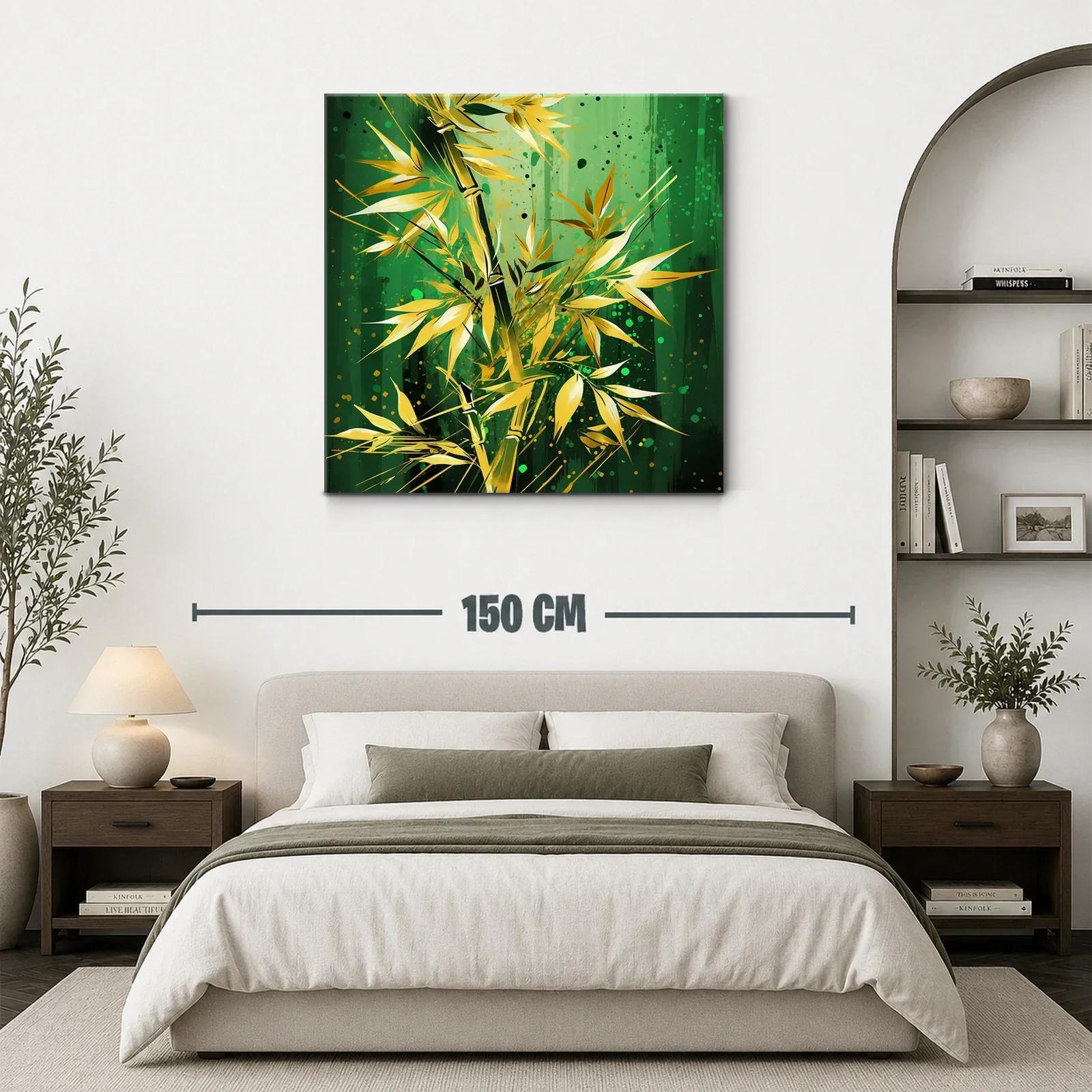 Elegancia natural en tonos verdes y dorados con bambú — miniatura 3