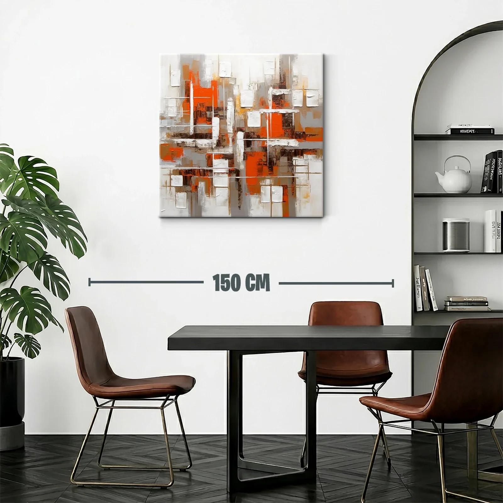 Composición abstracta con vibrantes tonos anaranjados y neutros — miniatura 2
