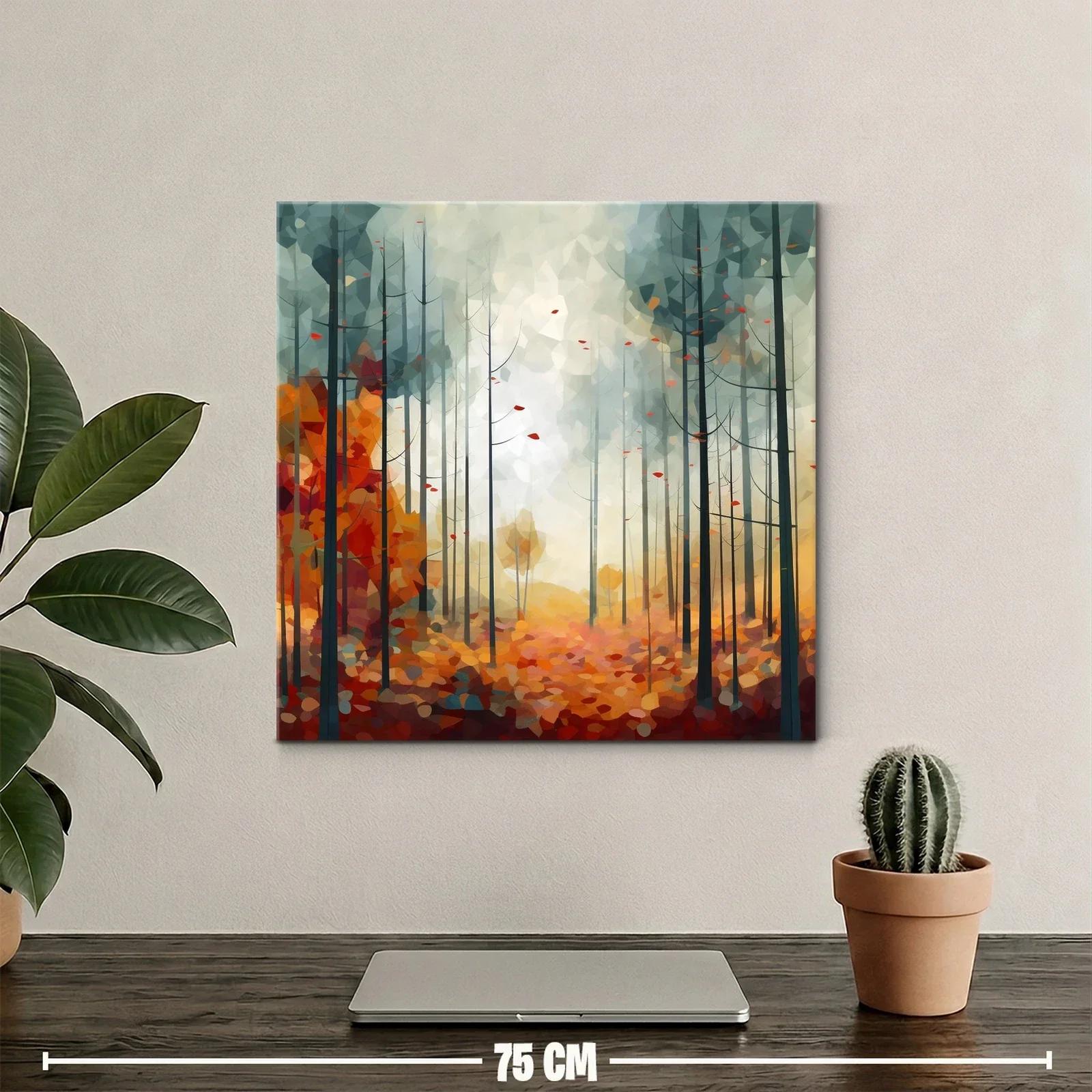 Bosque abstracto otoñal con tonos cálidos y suaves — miniatura 2