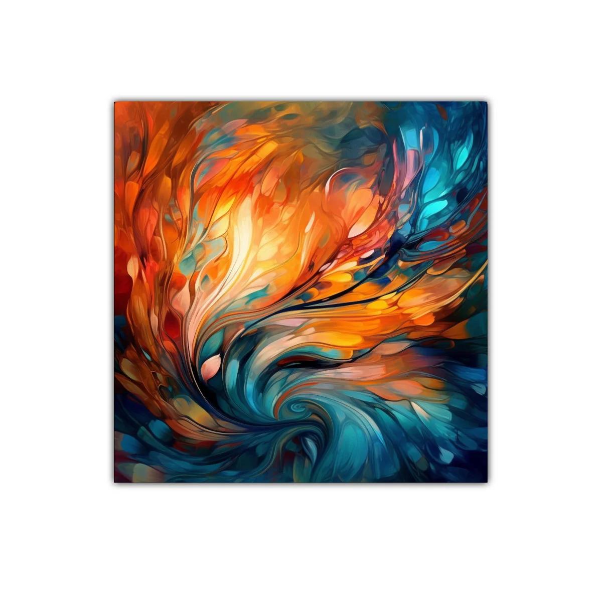 Explosión de colores cálidos y fríos en movimiento fluido — miniatura 1