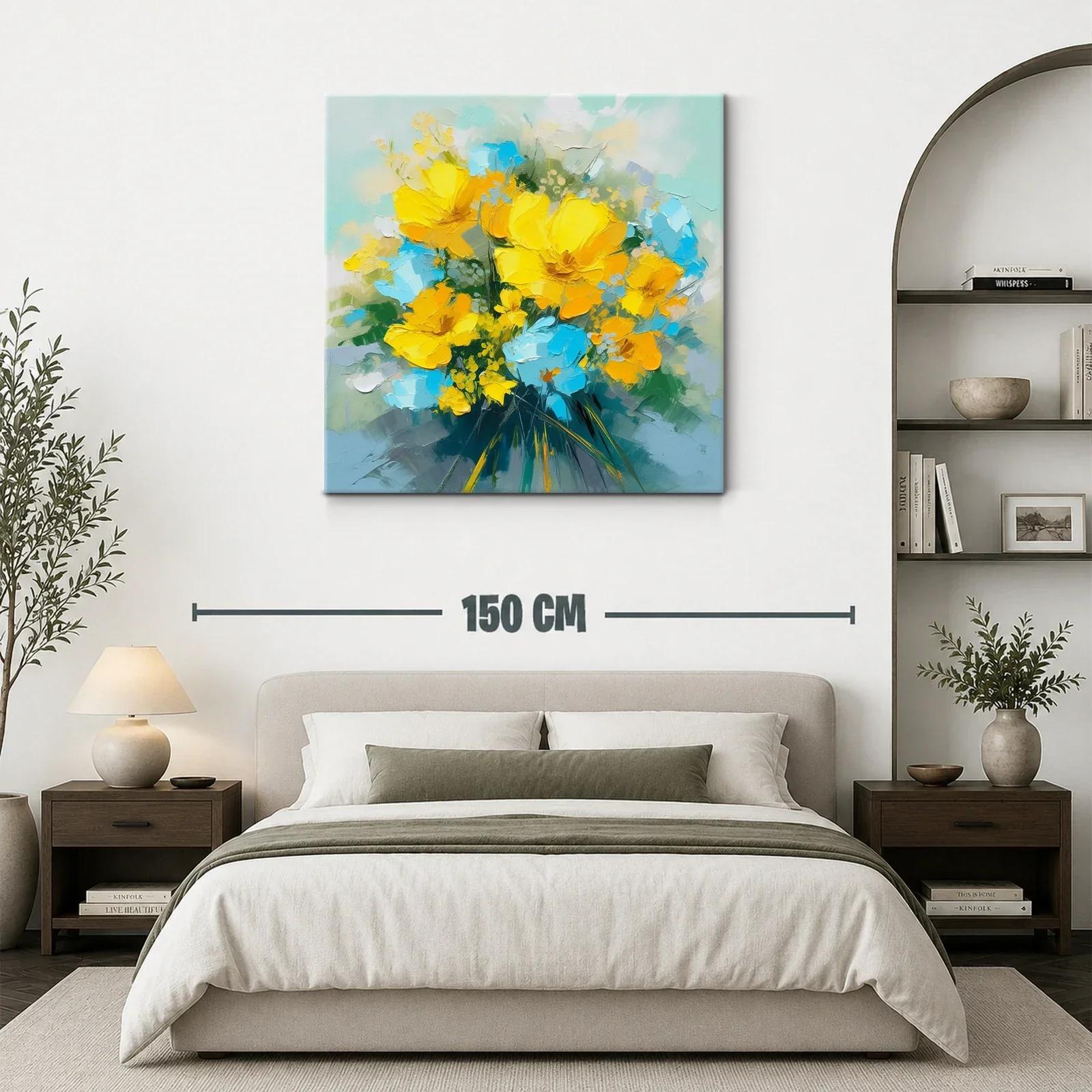 Brillante ramo de flores amarillas y azules vibrantes — miniatura 3