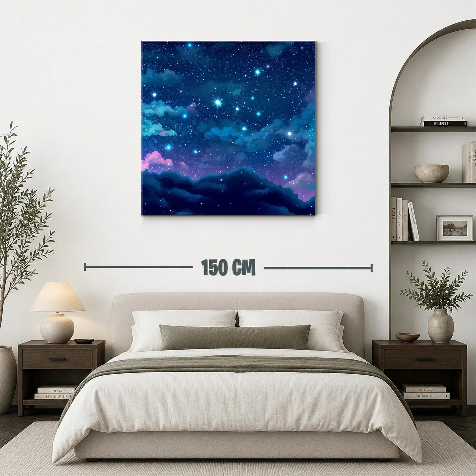 Cielo estrellado con nubes en tonos azules y morados — miniatura 3