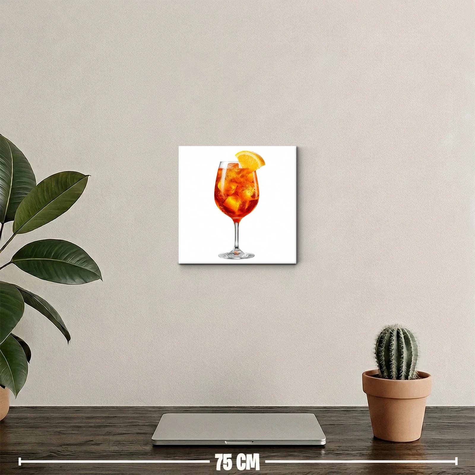 Cuadro moderno con copa de cóctel cítrico vibrante — miniatura 2