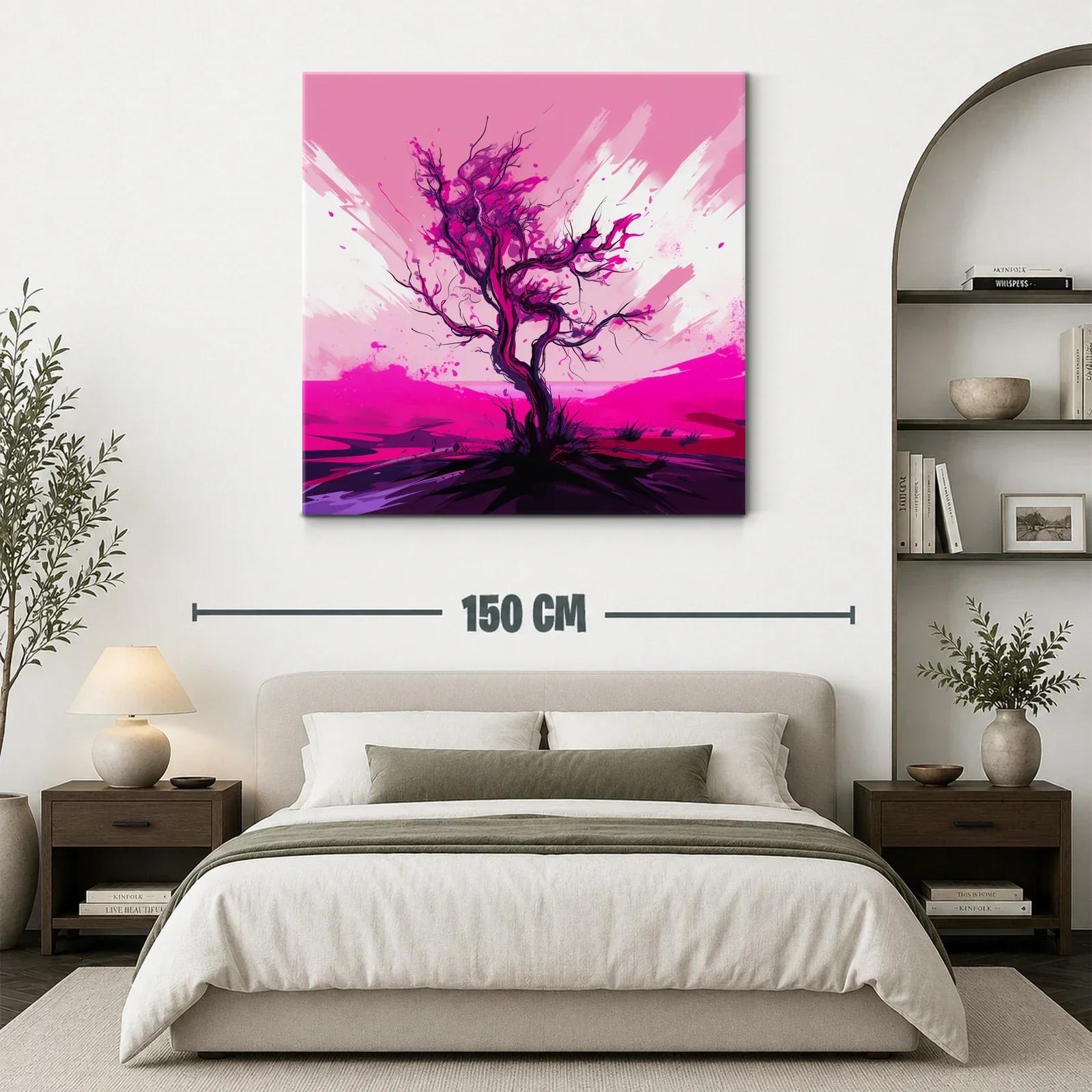 Árbol vibrante en tonos fucsias y rosas intensos — miniatura 3