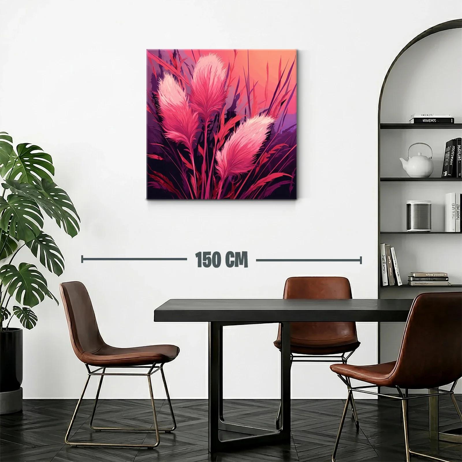 Ramas con plumas rosas en ambiente vibrante — miniatura 2