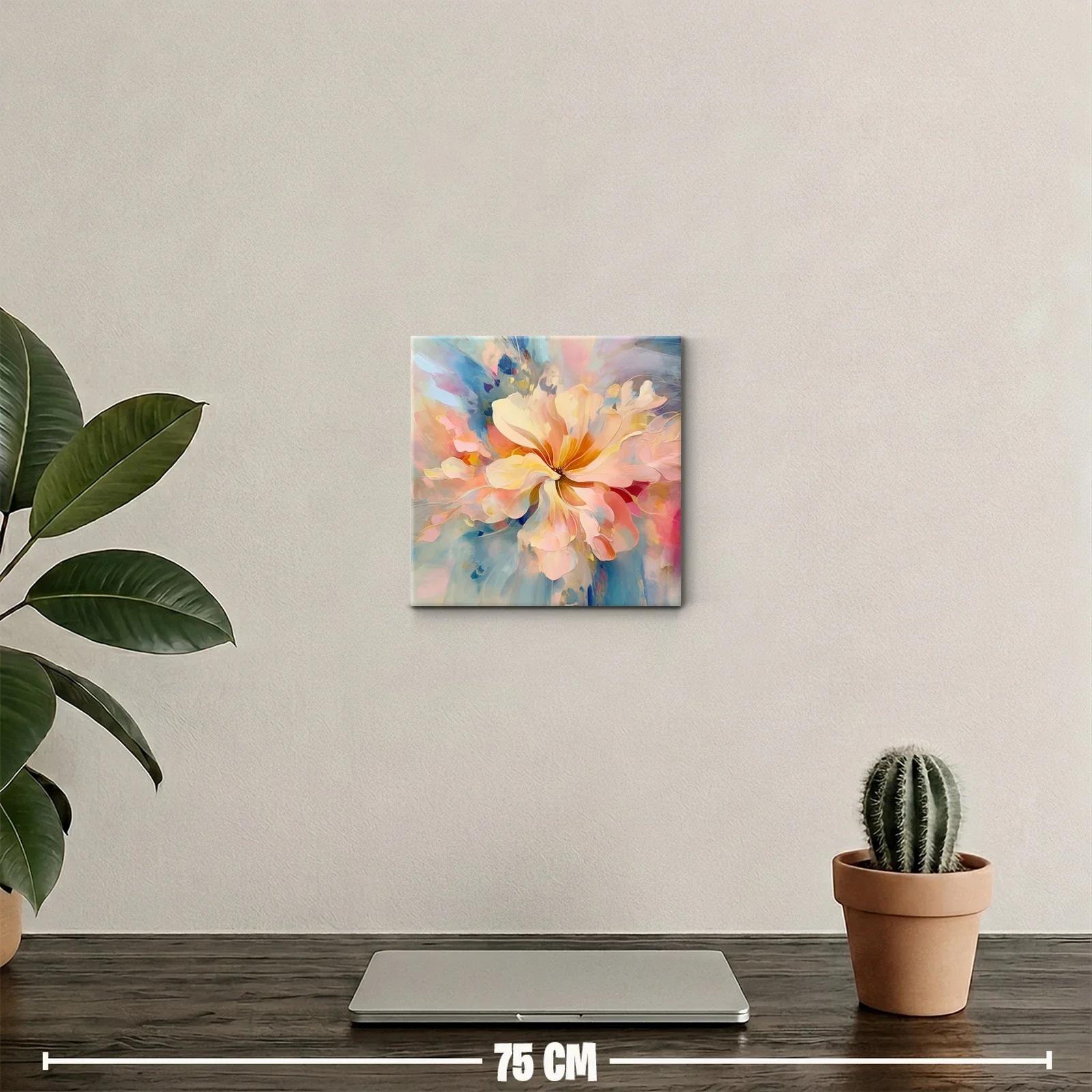 Cuadro decorativo floral en tonos pastel suaves y vibrantes — miniatura 2