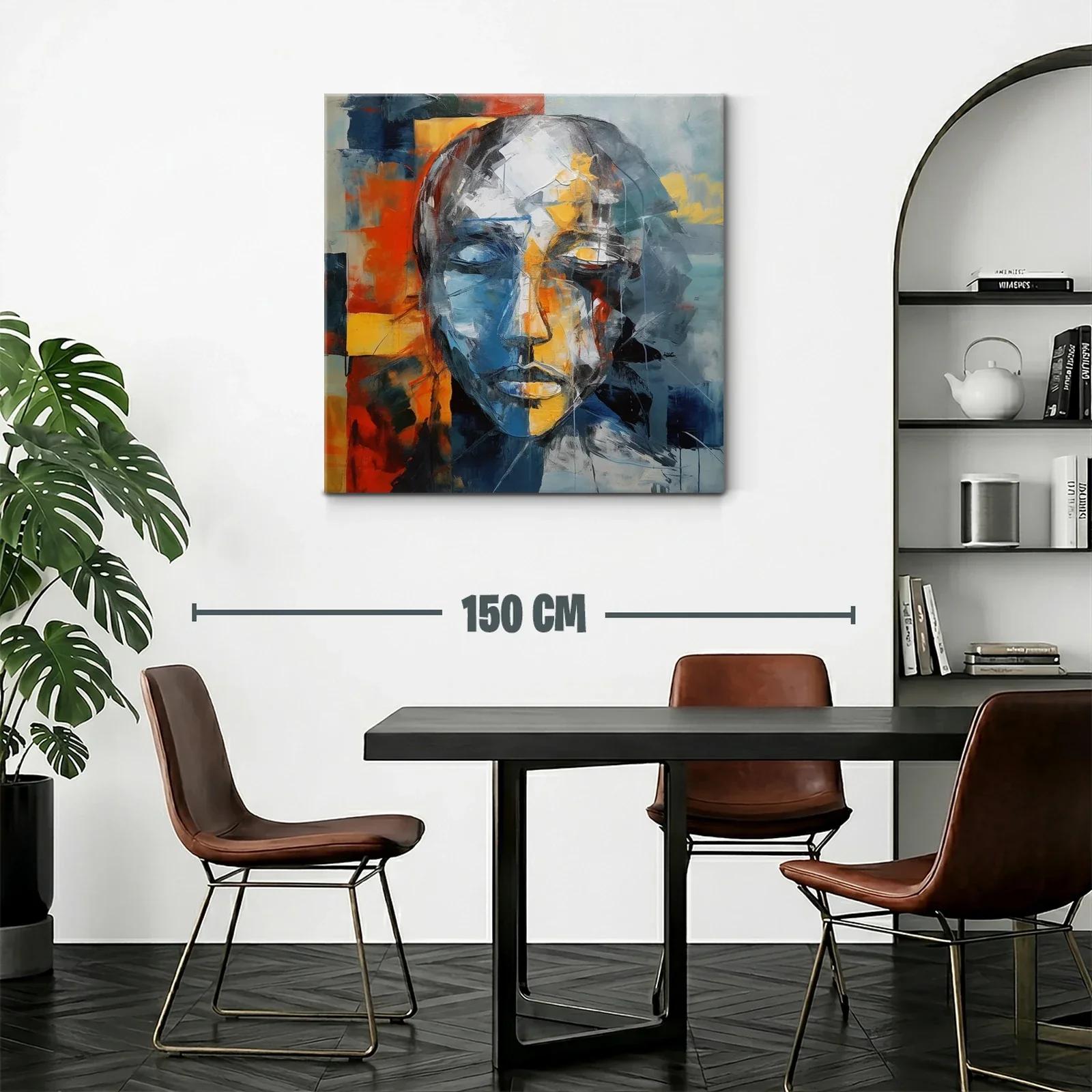 Rostro abstracto en tonos cálidos y fríos — miniatura 2