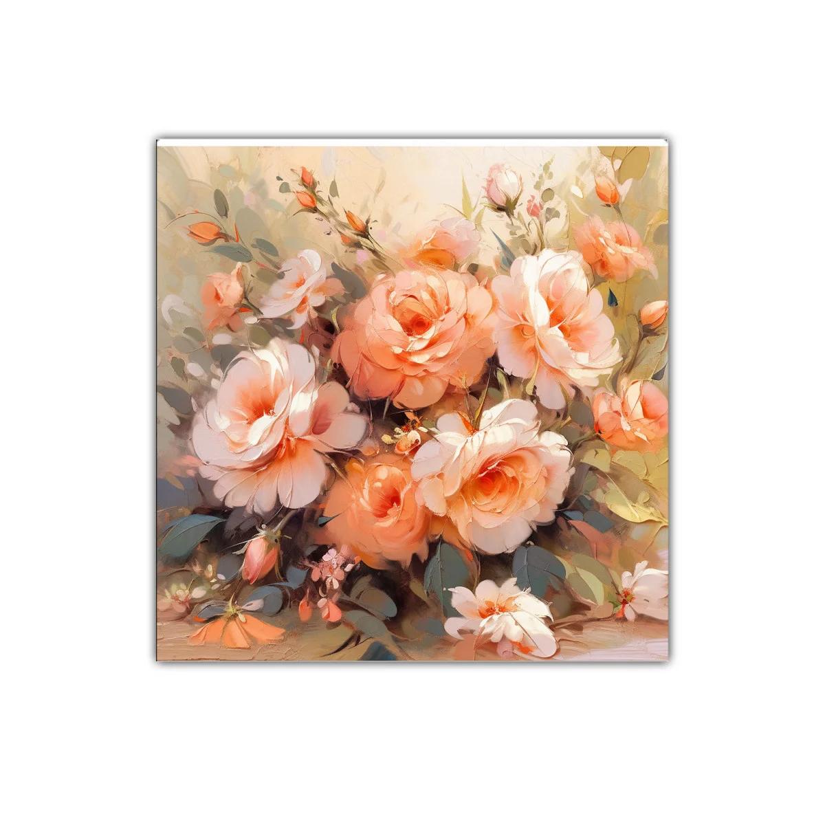 Ramo delicado de rosas en tonos melocotón y beige — miniatura 1