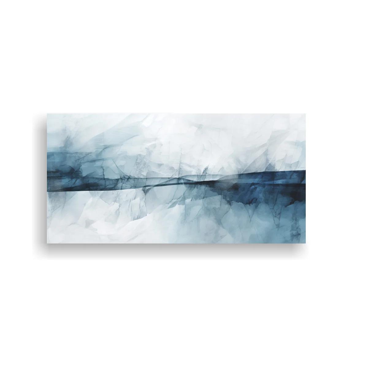 Cuadro paisaje abstracto azul con franja oscura panorámica — imagen principal