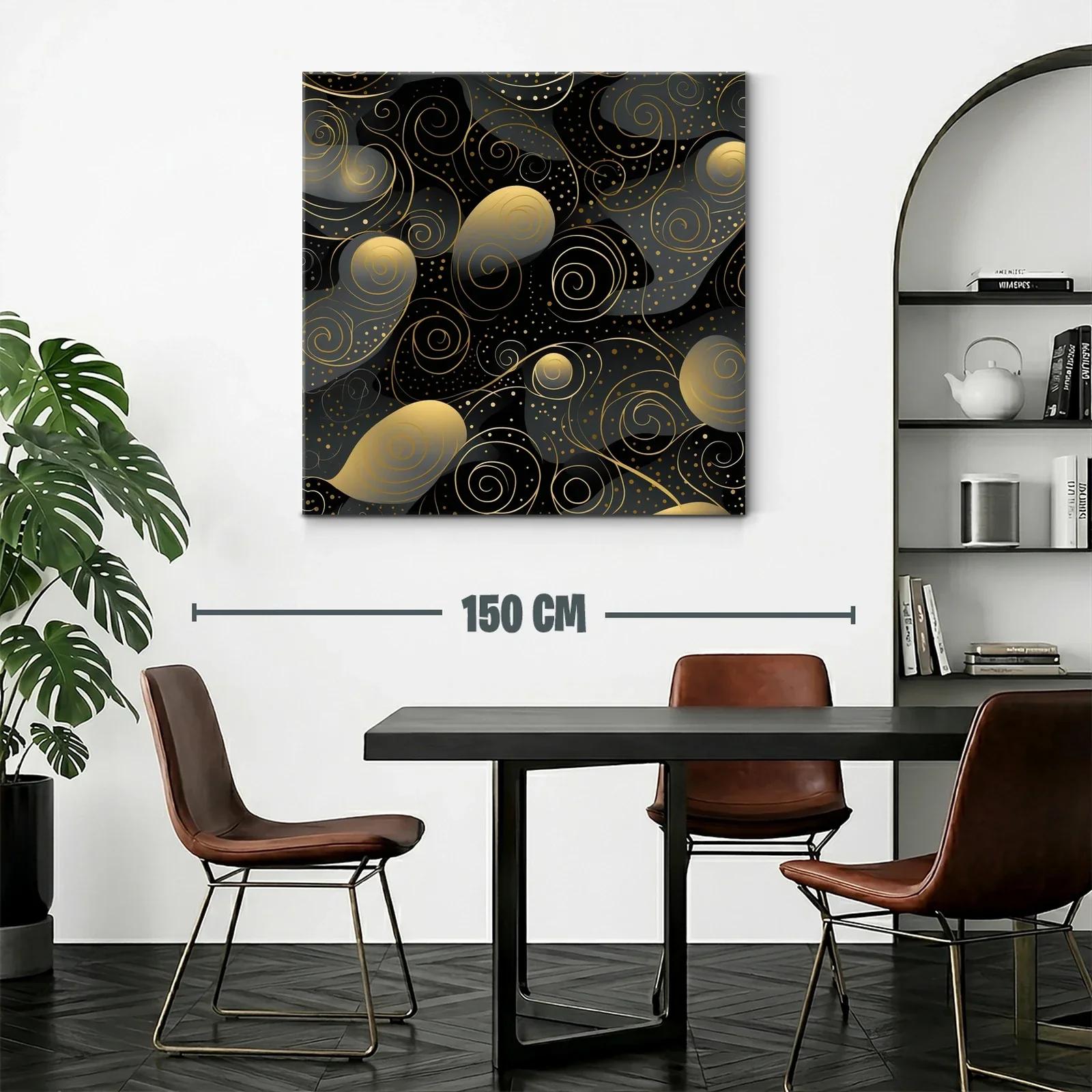 Diseño abstracto con espirales doradas sobre fondo oscuro — miniatura 2
