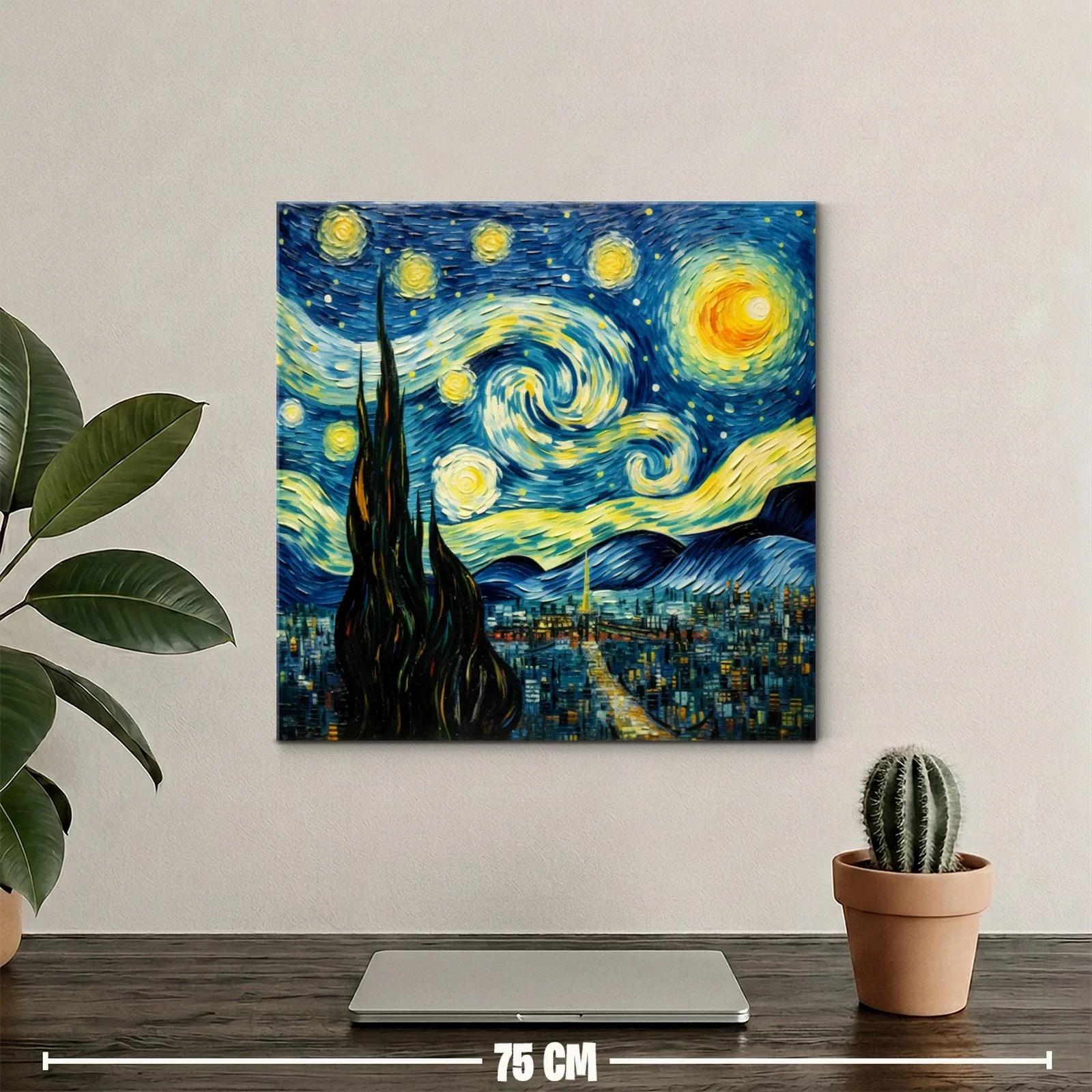Cielo nocturno vibrante con espirales luminosas y estrellas — miniatura 2