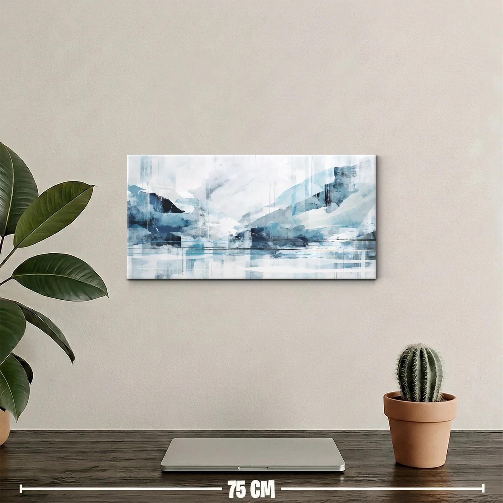 Cuadro paisaje glacial con trazos verticales — miniatura 2