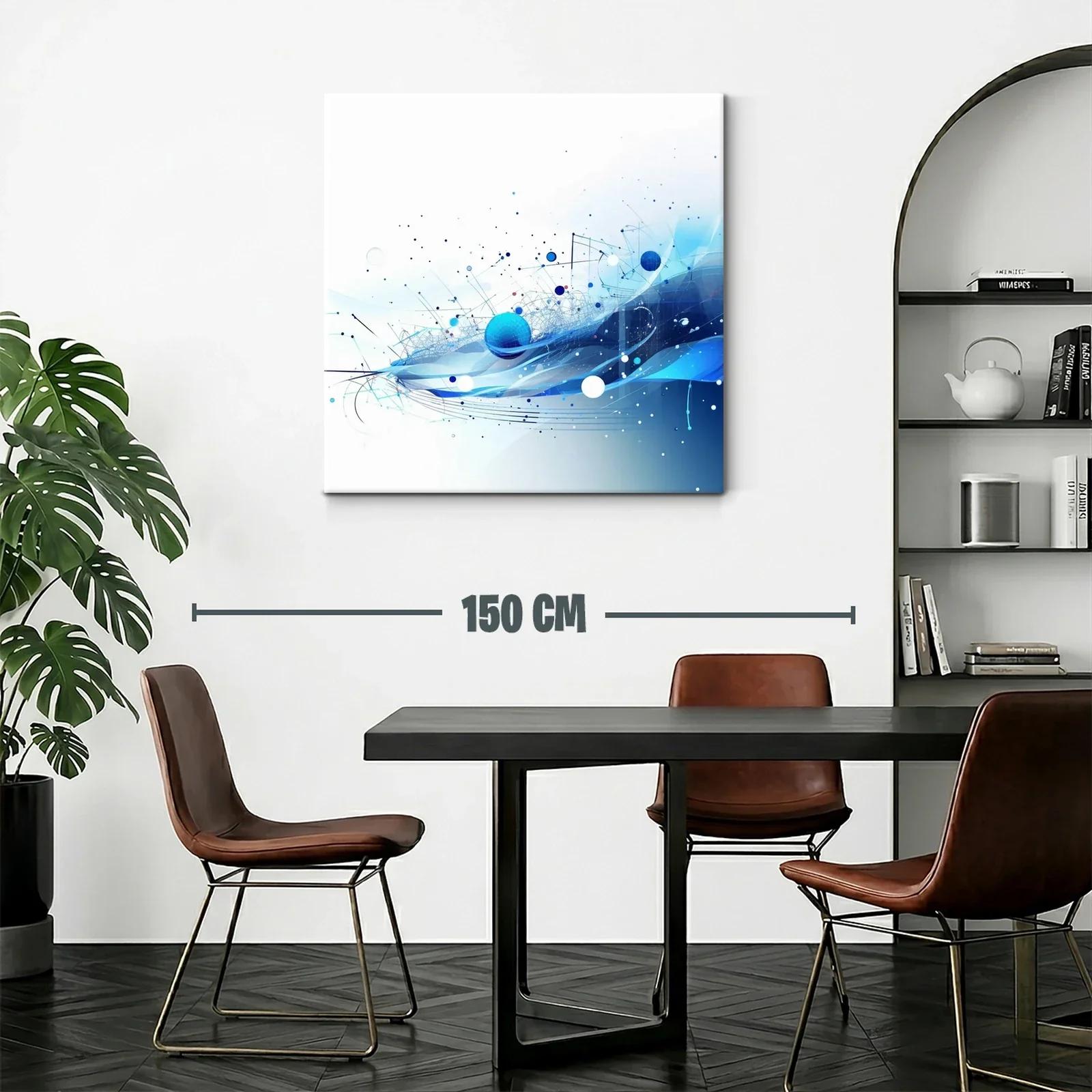 Composición abstracta en tonos azul y blanco dinámicos — miniatura 2
