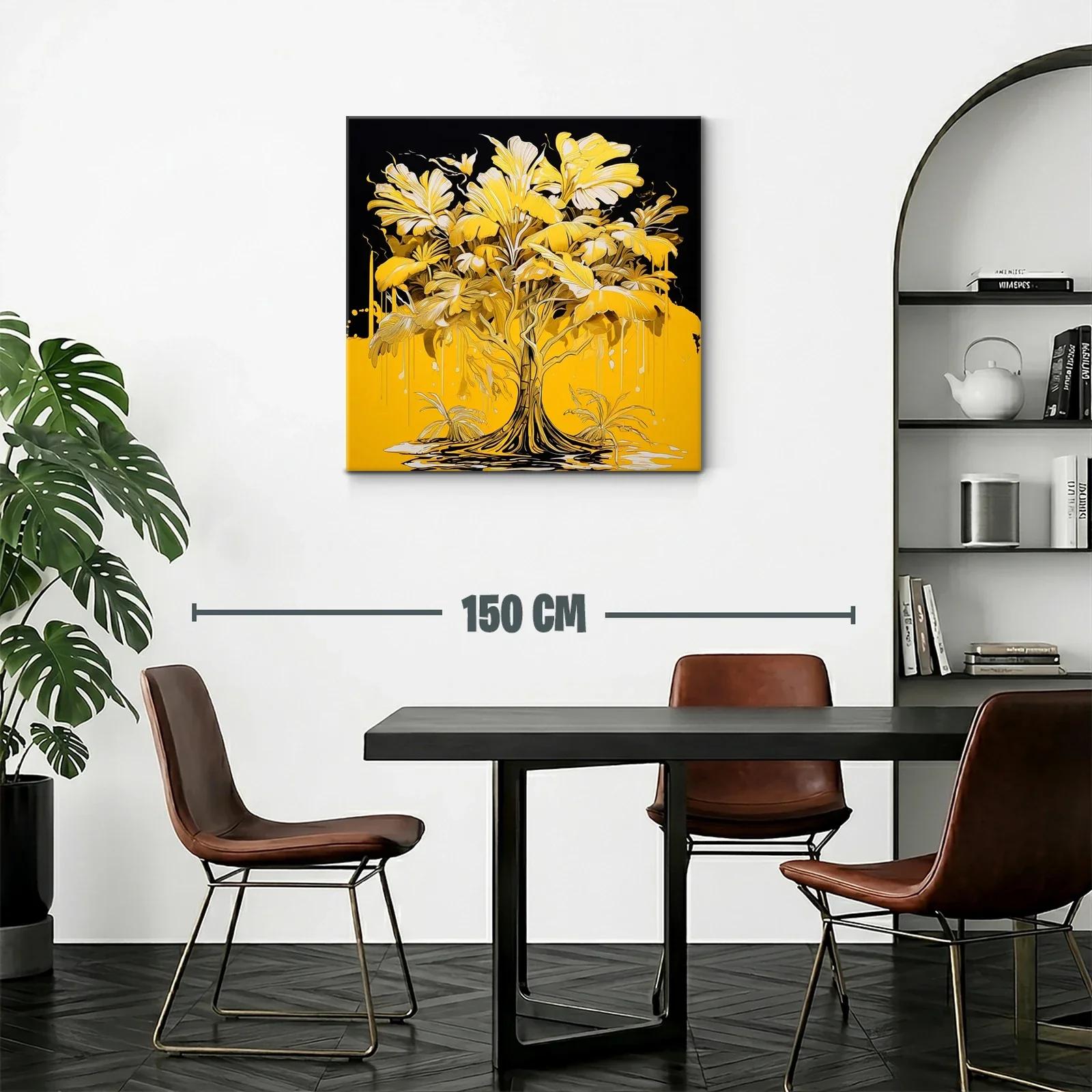 Árbol dorado con hojas exuberantes y fondo vibrante — miniatura 2
