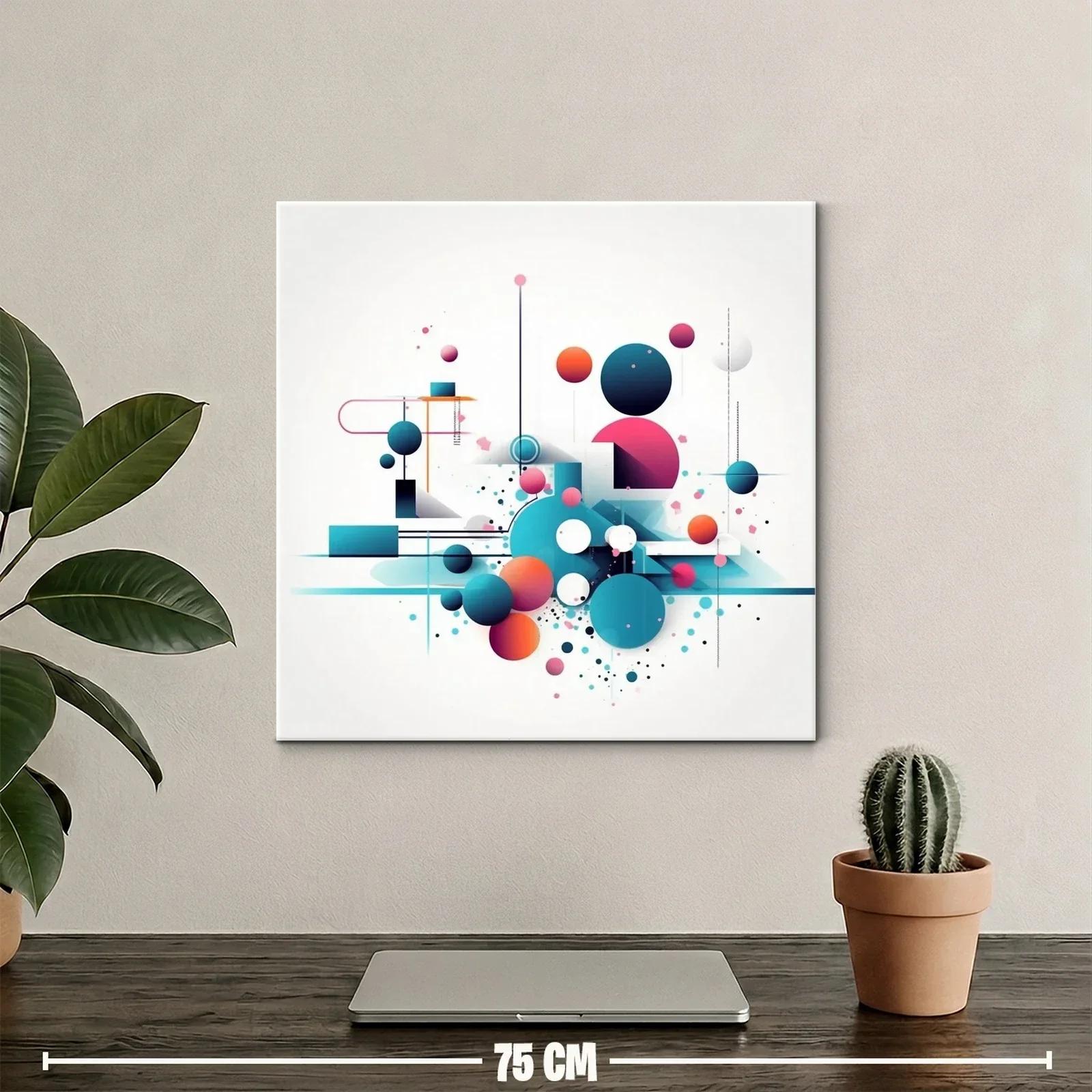 Composición abstracta de círculos y líneas en tonos vibrantes — miniatura 2