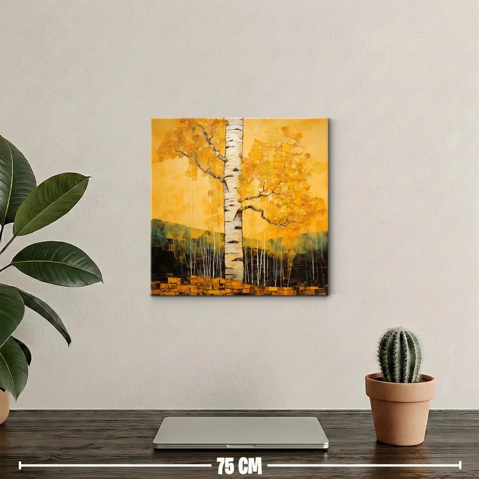 Árbol de otoño con tonos cálidos y texturas expresivas — miniatura 2