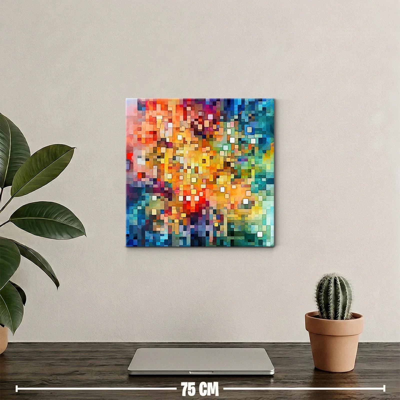 Composición abstracta vibrante con tonos cálidos y fríos — miniatura 2