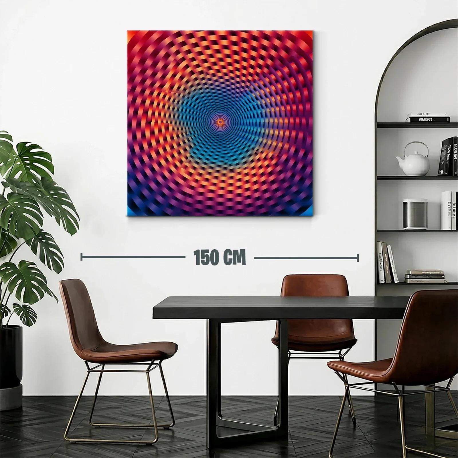 Cuadro abstracto con espiral caleidoscópica vibrante y dinámica — miniatura 2