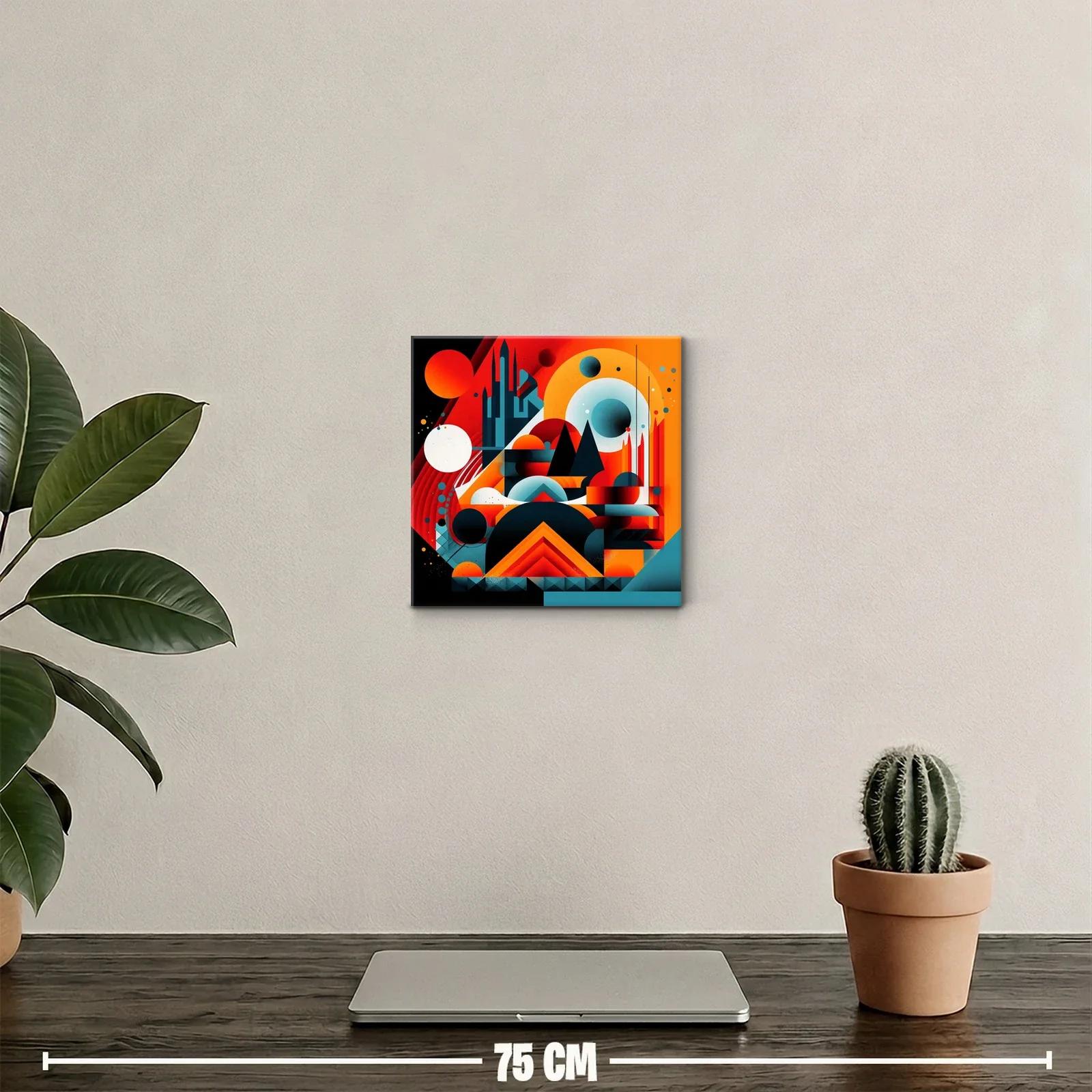 Composición geométrica vibrante con figuras abstractas y contrastes intensos — miniatura 2