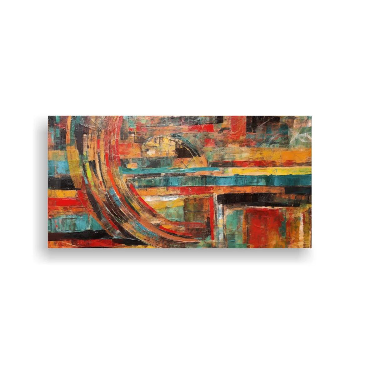 Cuadro abstracto de arcos amplios y bloques rectangulares — imagen principal