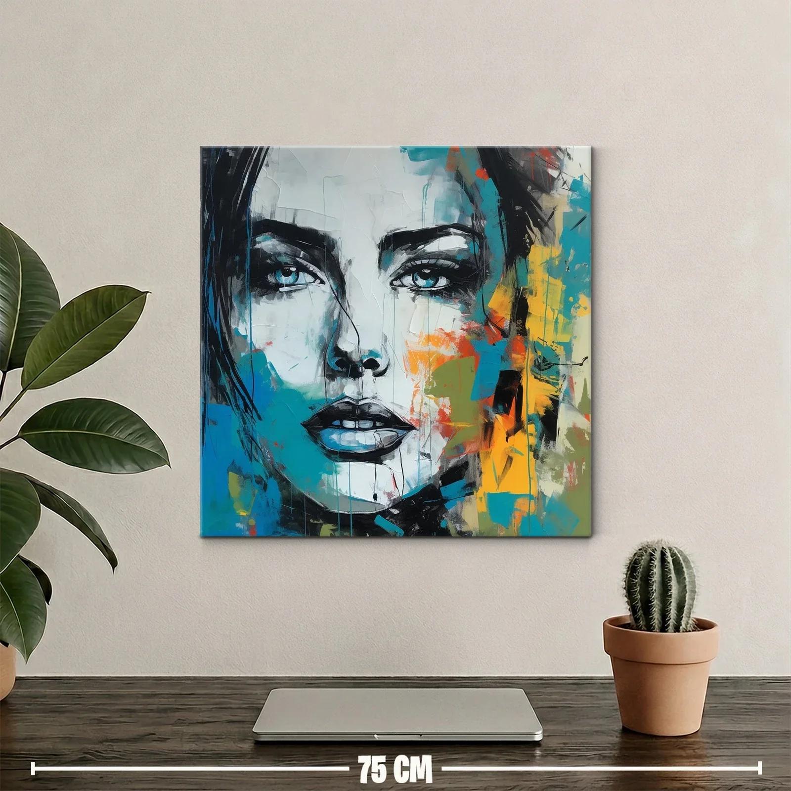 Retrato abstracto femenino con tonos vibrantes — miniatura 2