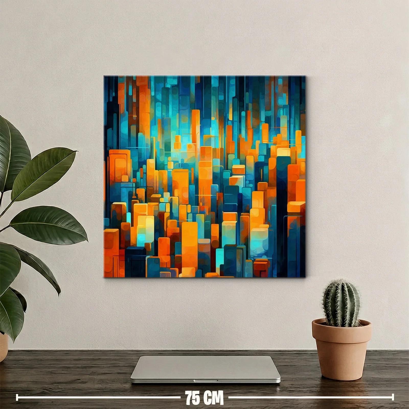 Composición geométrica urbana en tonos vibrantes — miniatura 2