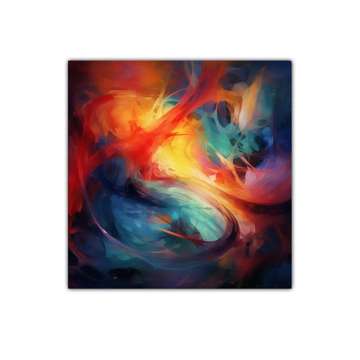 Cuadro abstracto con explosión vibrante de colores intensos — imagen principal