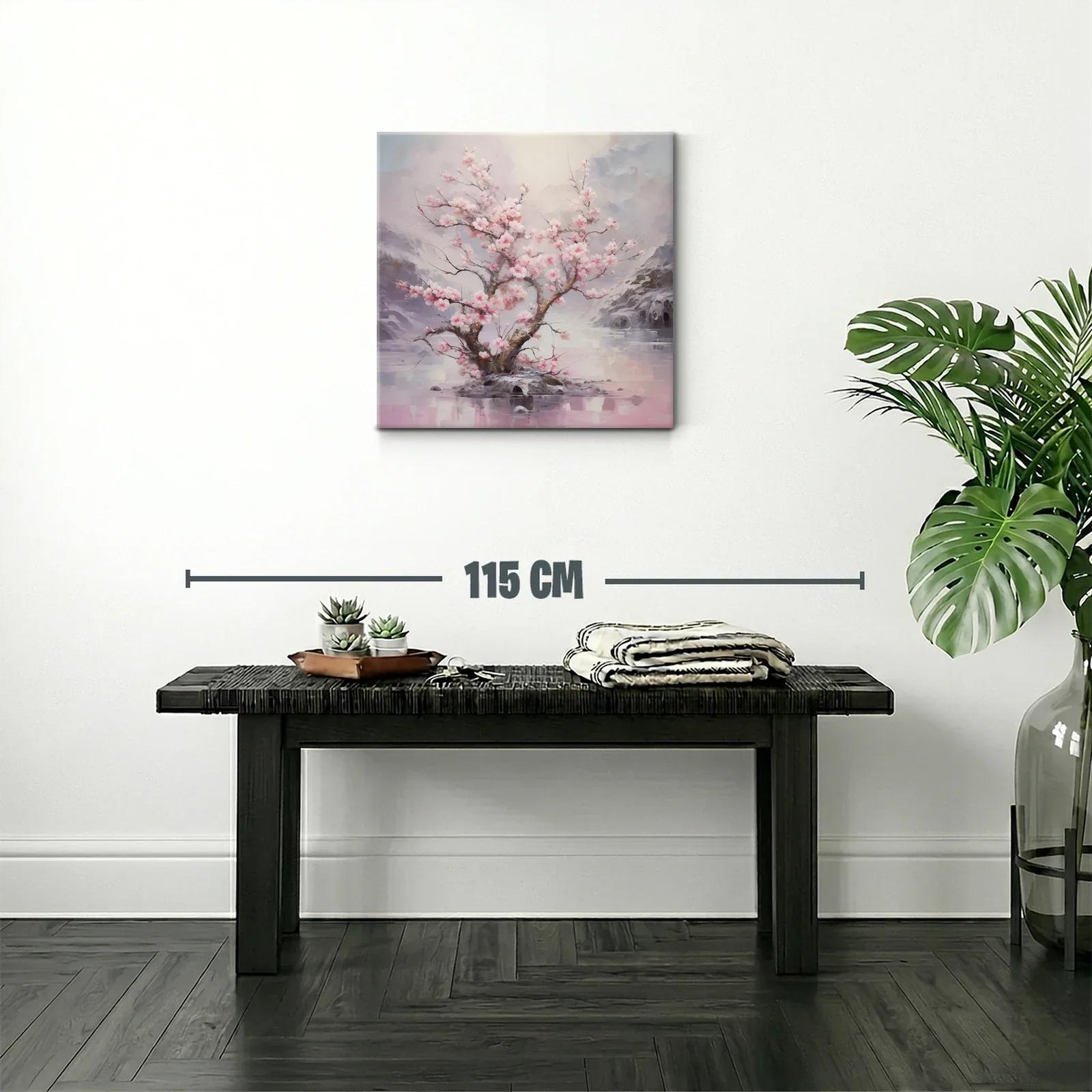 Elegancia y serenidad en flor de cerezo sobre agua tranquila — miniatura 2