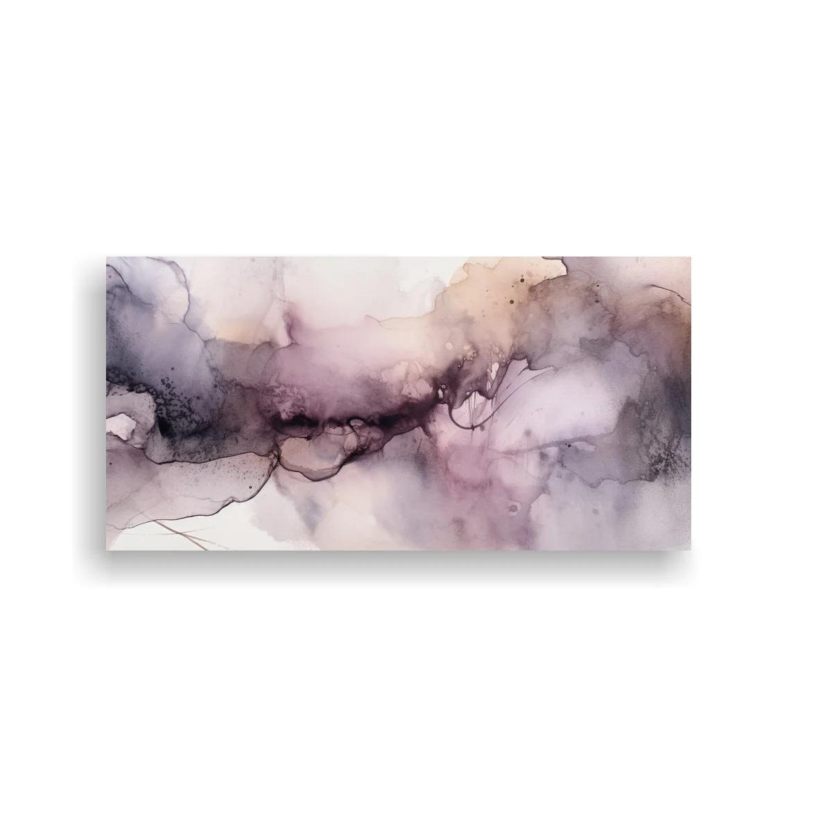 Cuadro mancha de tinta en tonos malva con franja oscura — imagen principal